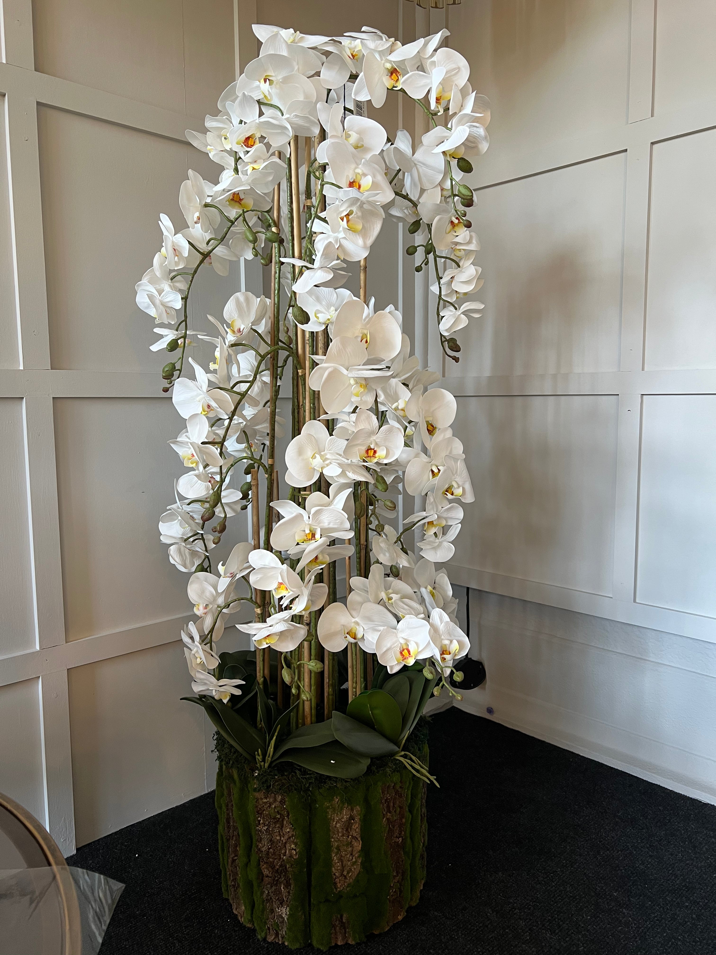 Large Artificial White Orchid Floor Arrangement