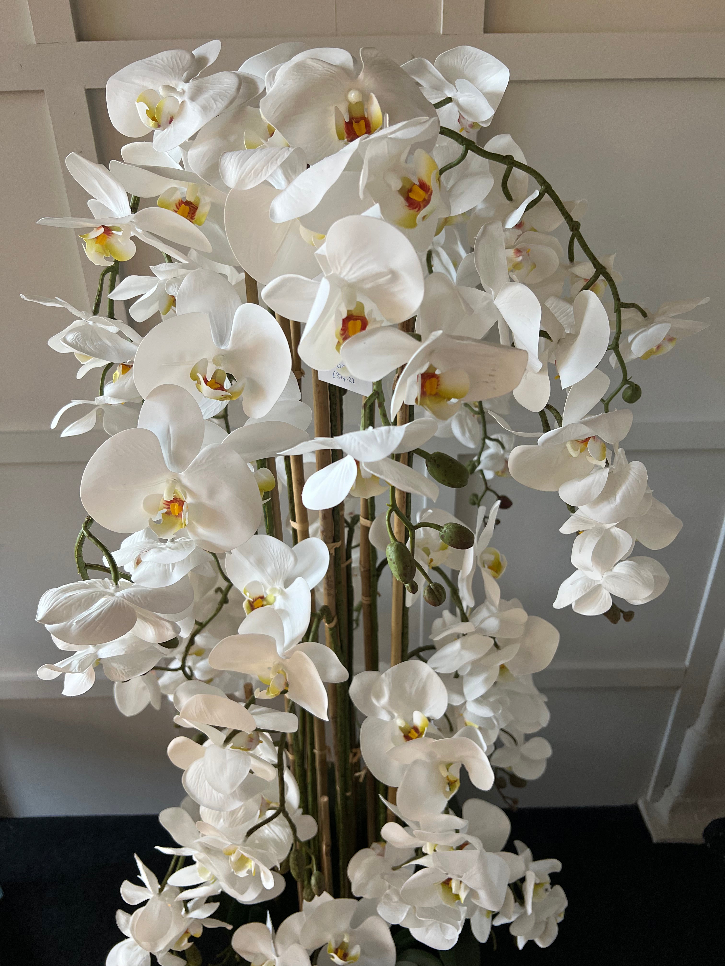 Large Artificial White Orchid Floor Arrangement