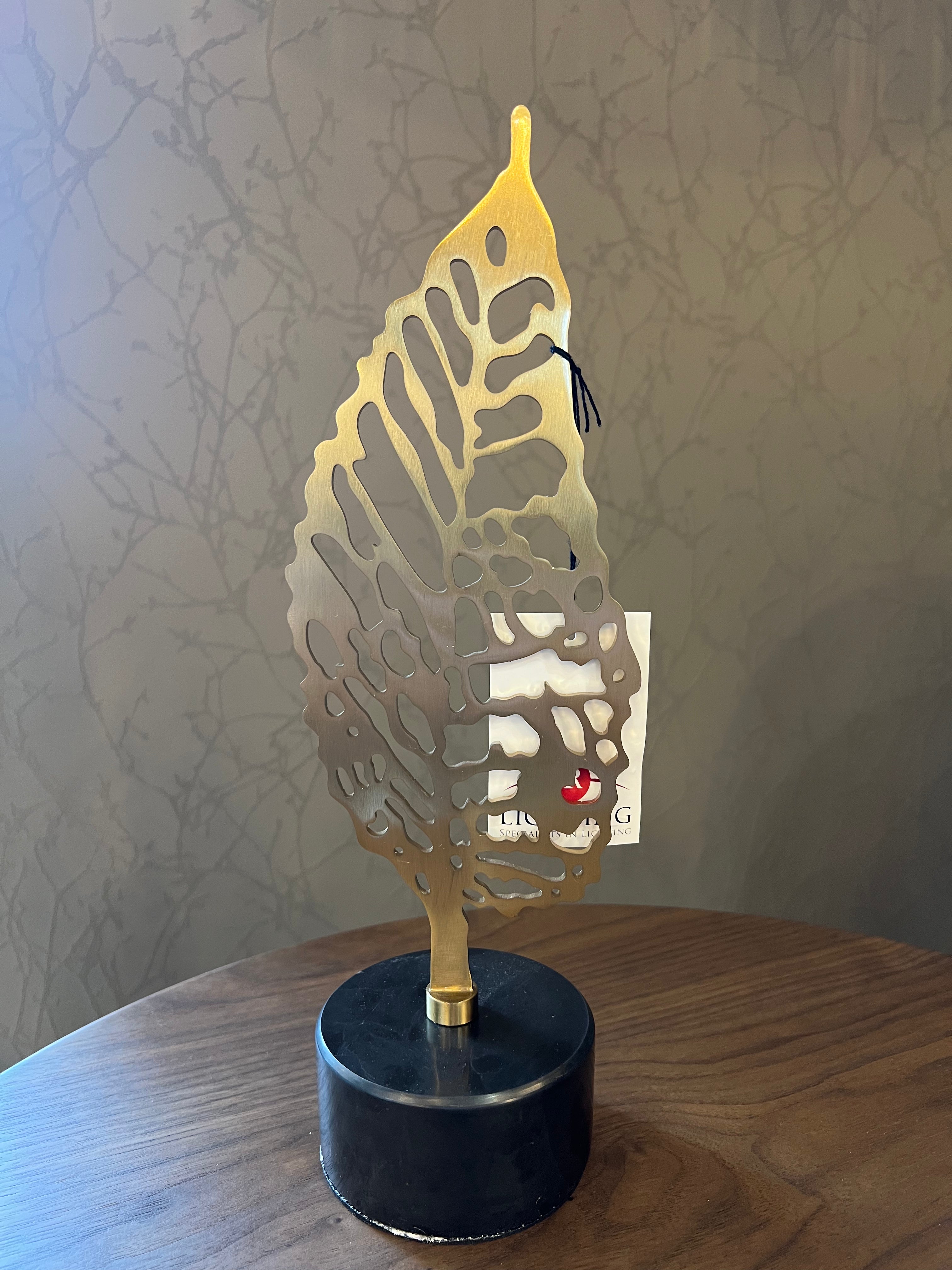 Medium Gold Leaf on Black Stone Base