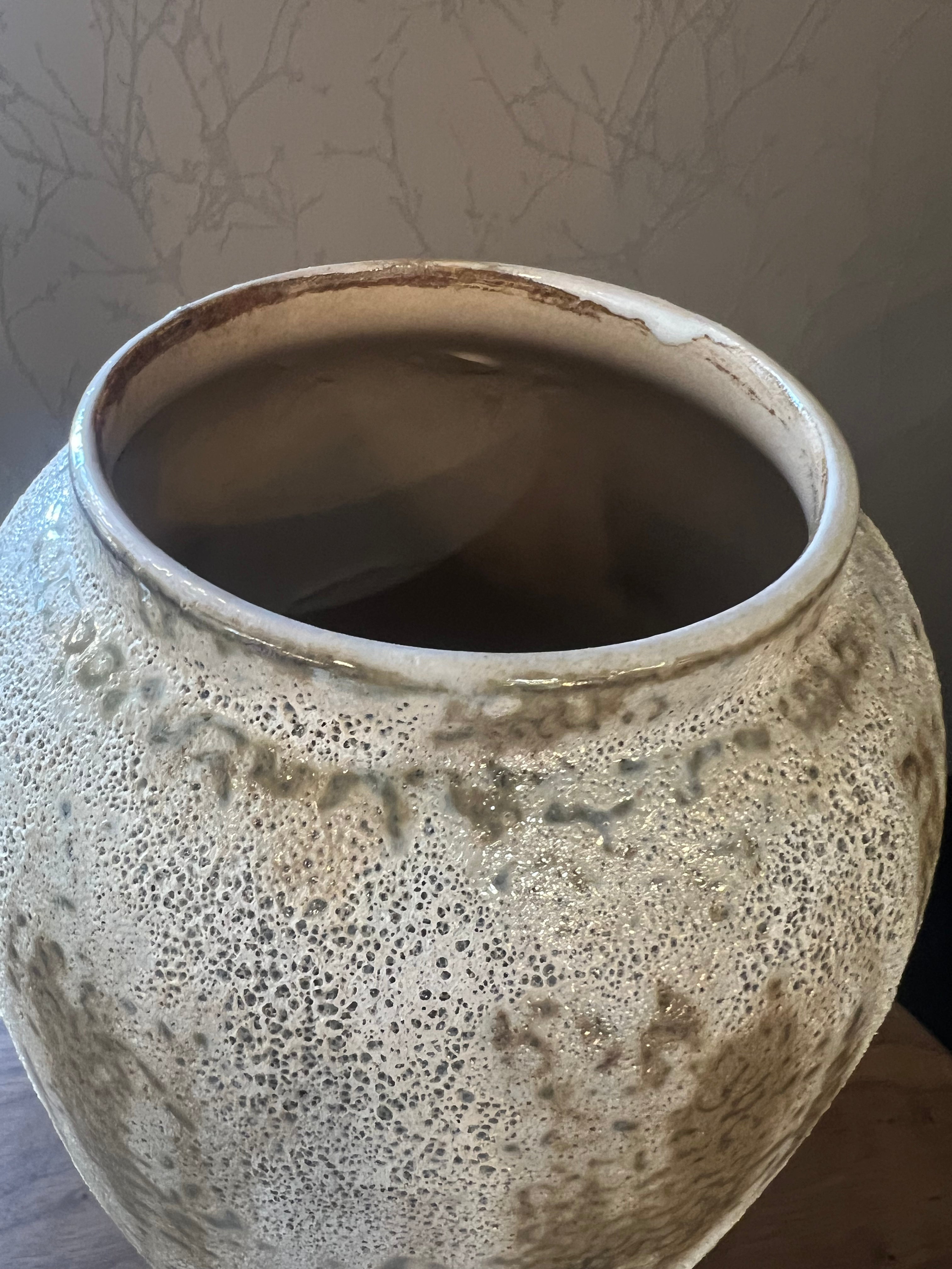 Large Rustic Textured Ceramic Vase