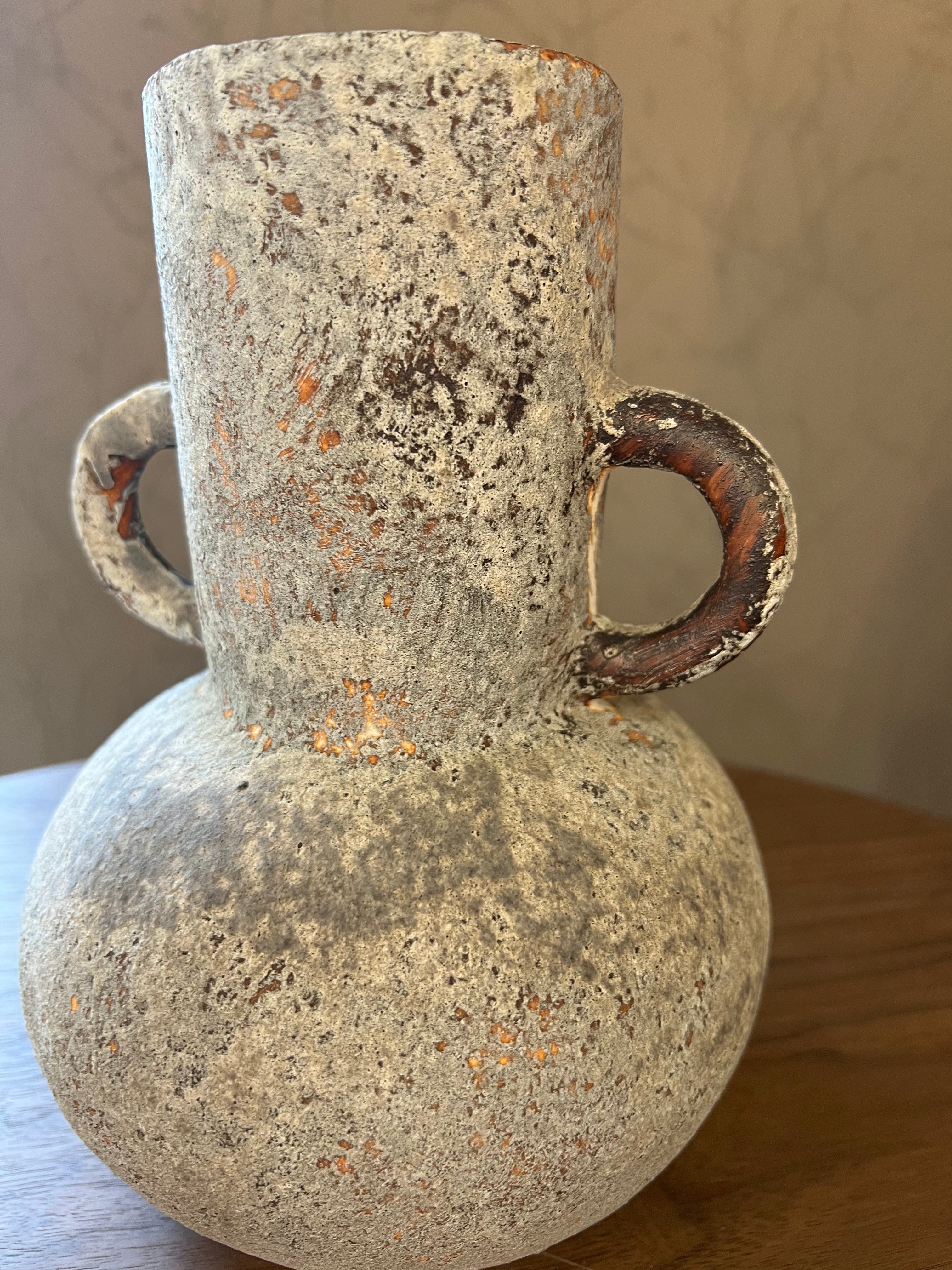 Medium Rustic Ceramic Vase with Handles