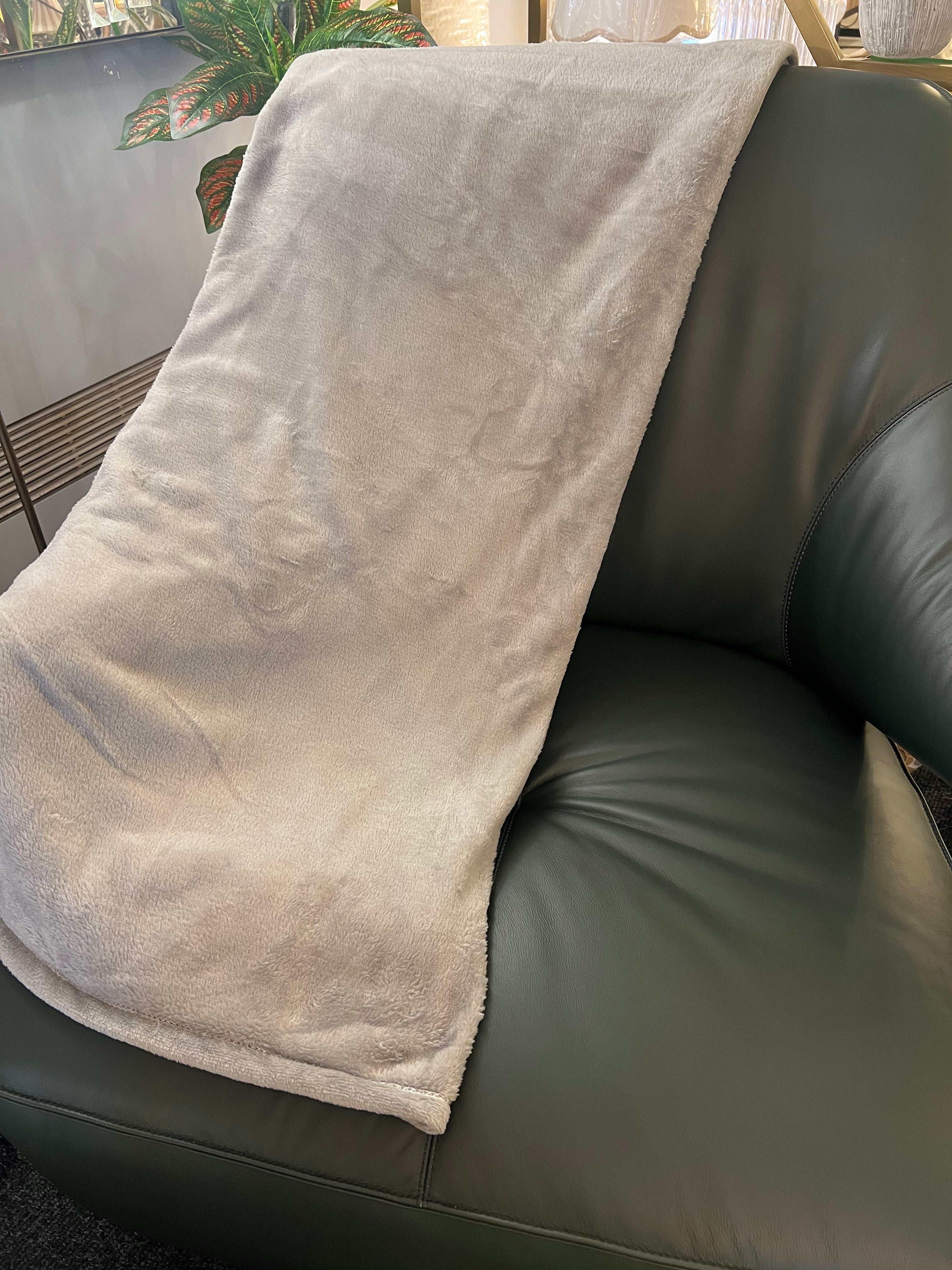 Soft Light Grey Blanket/ Throw
