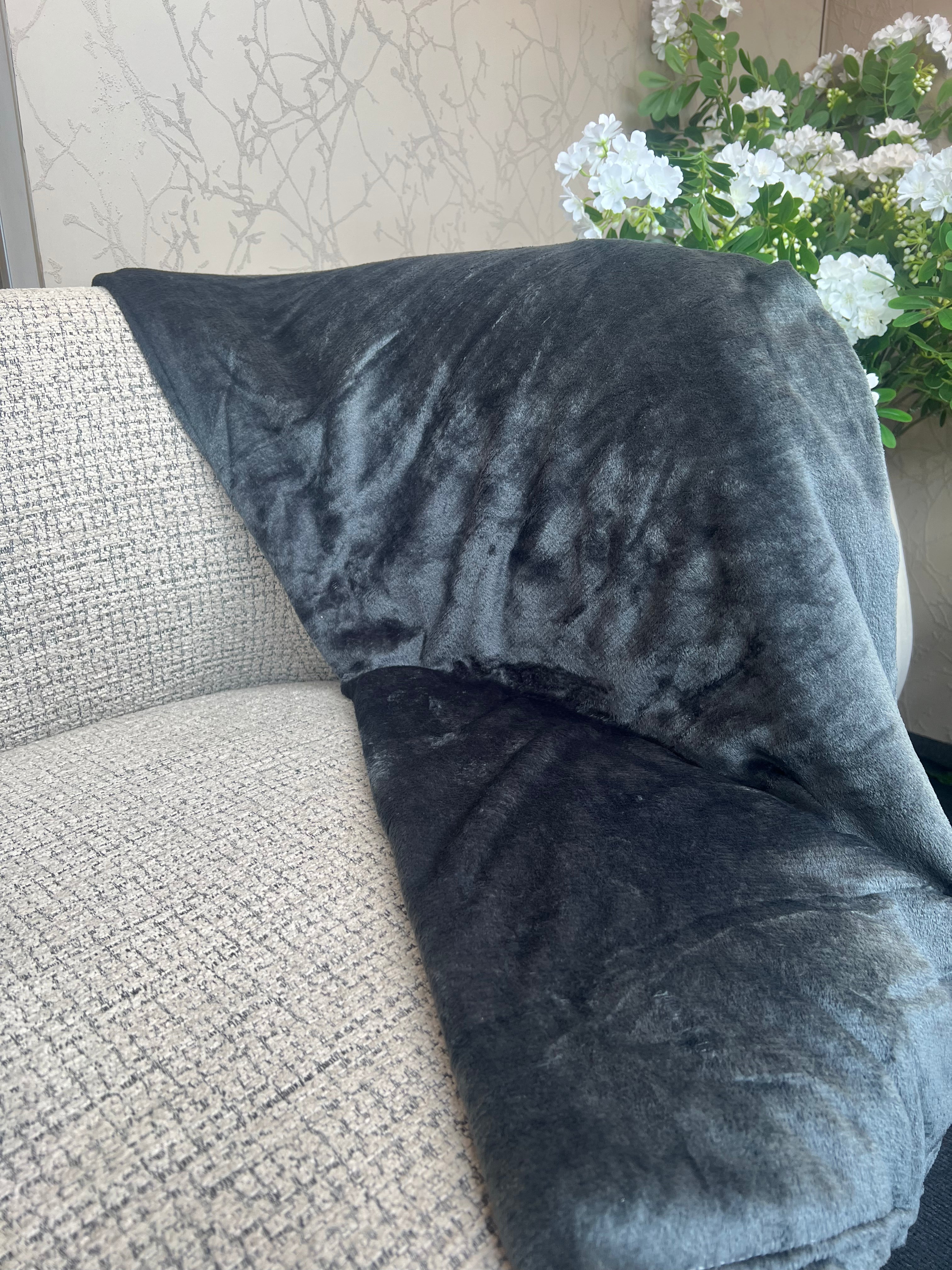 Soft Dark Grey Blanket/Throw