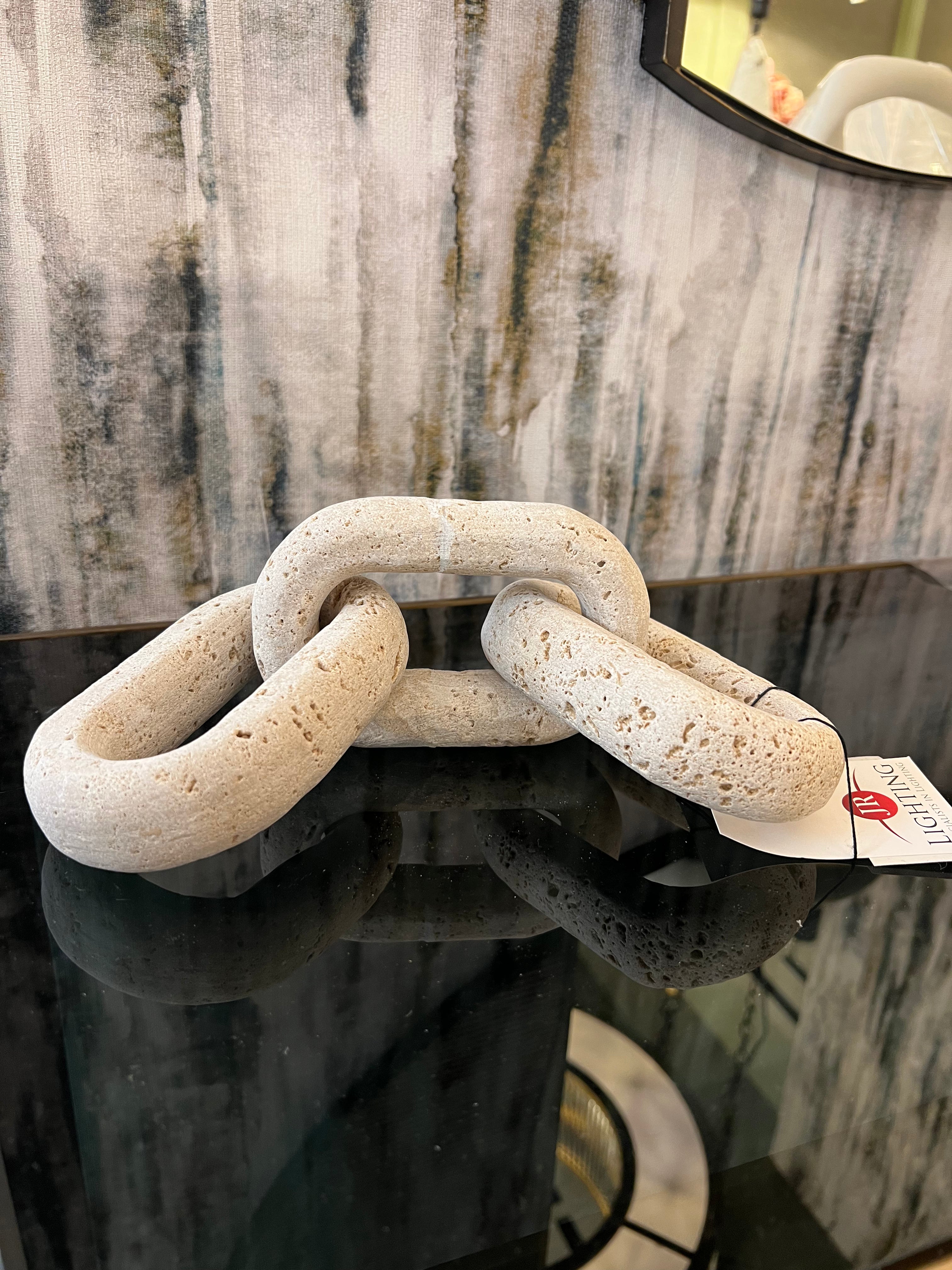 3 Link Chain in Beige Stone