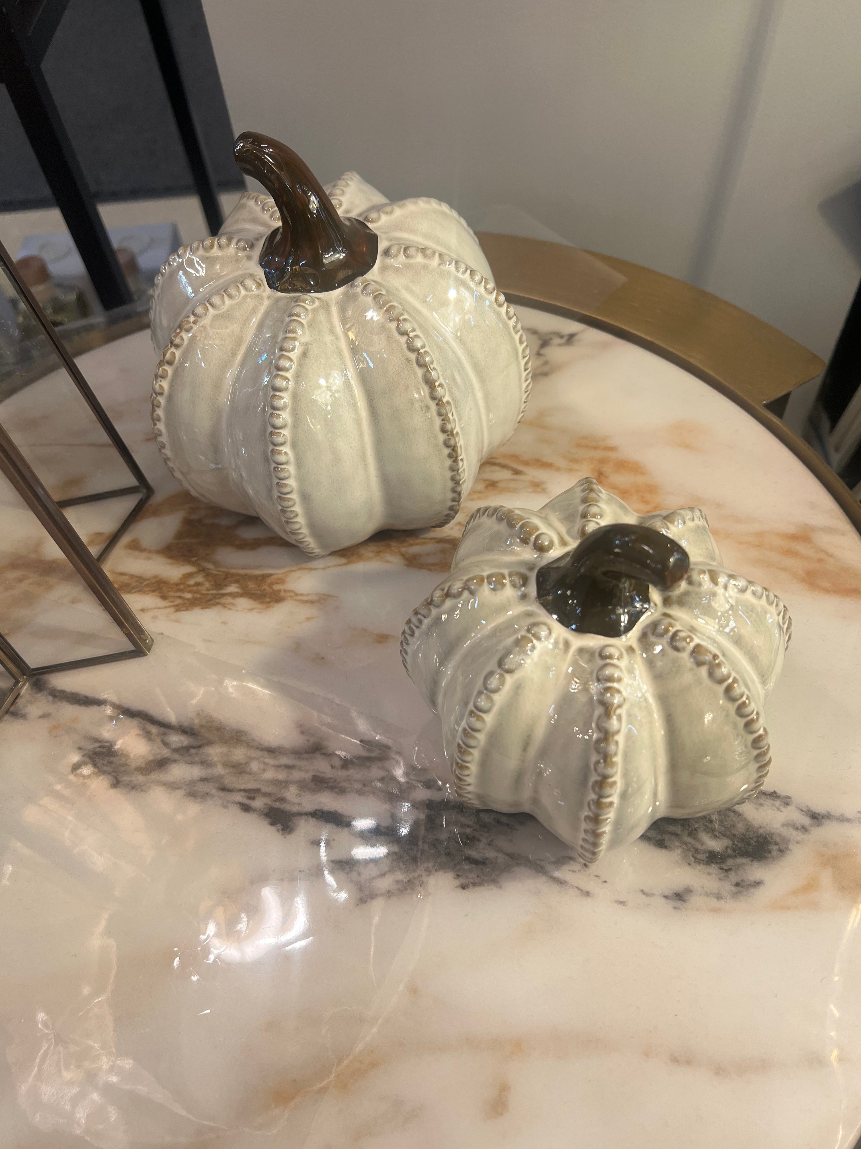 Small Cream Pumpkin Ornament