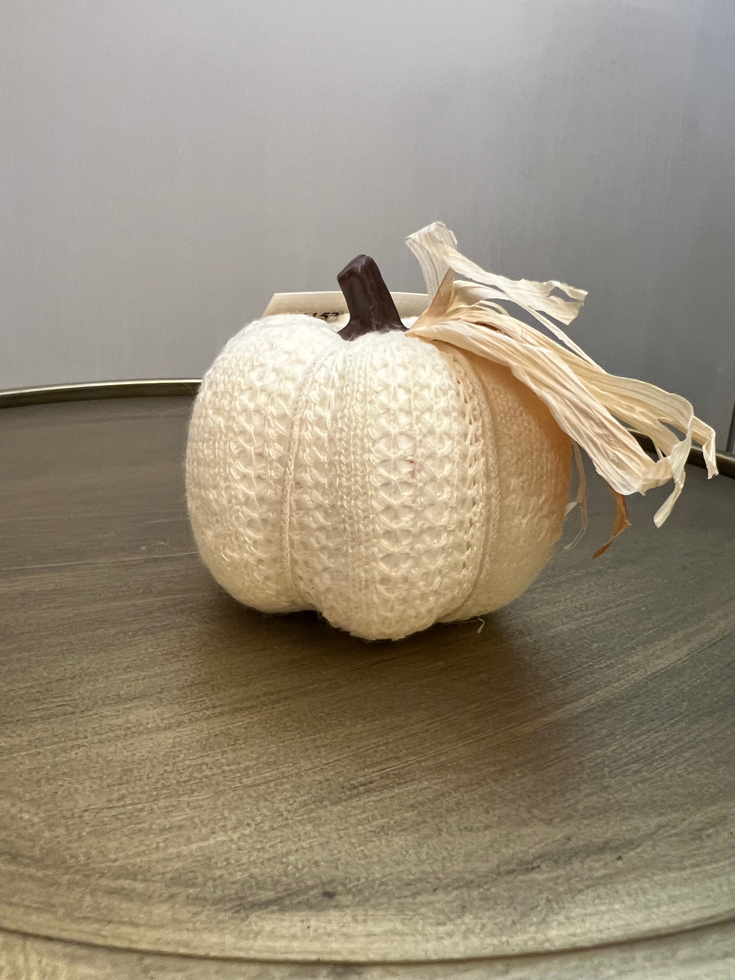 Cream Knitted Pumpkin