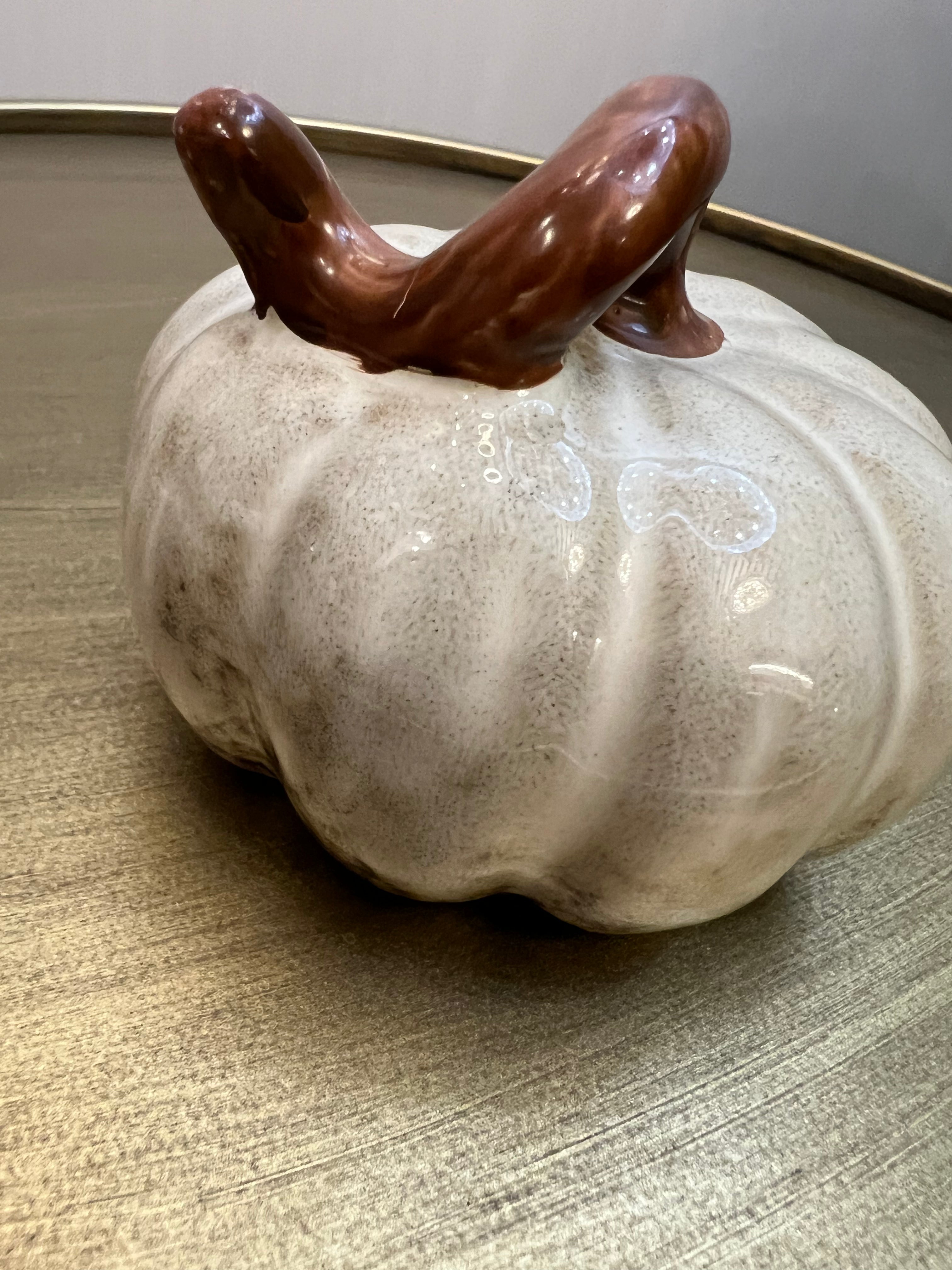 Cream Pumpkin Ornament