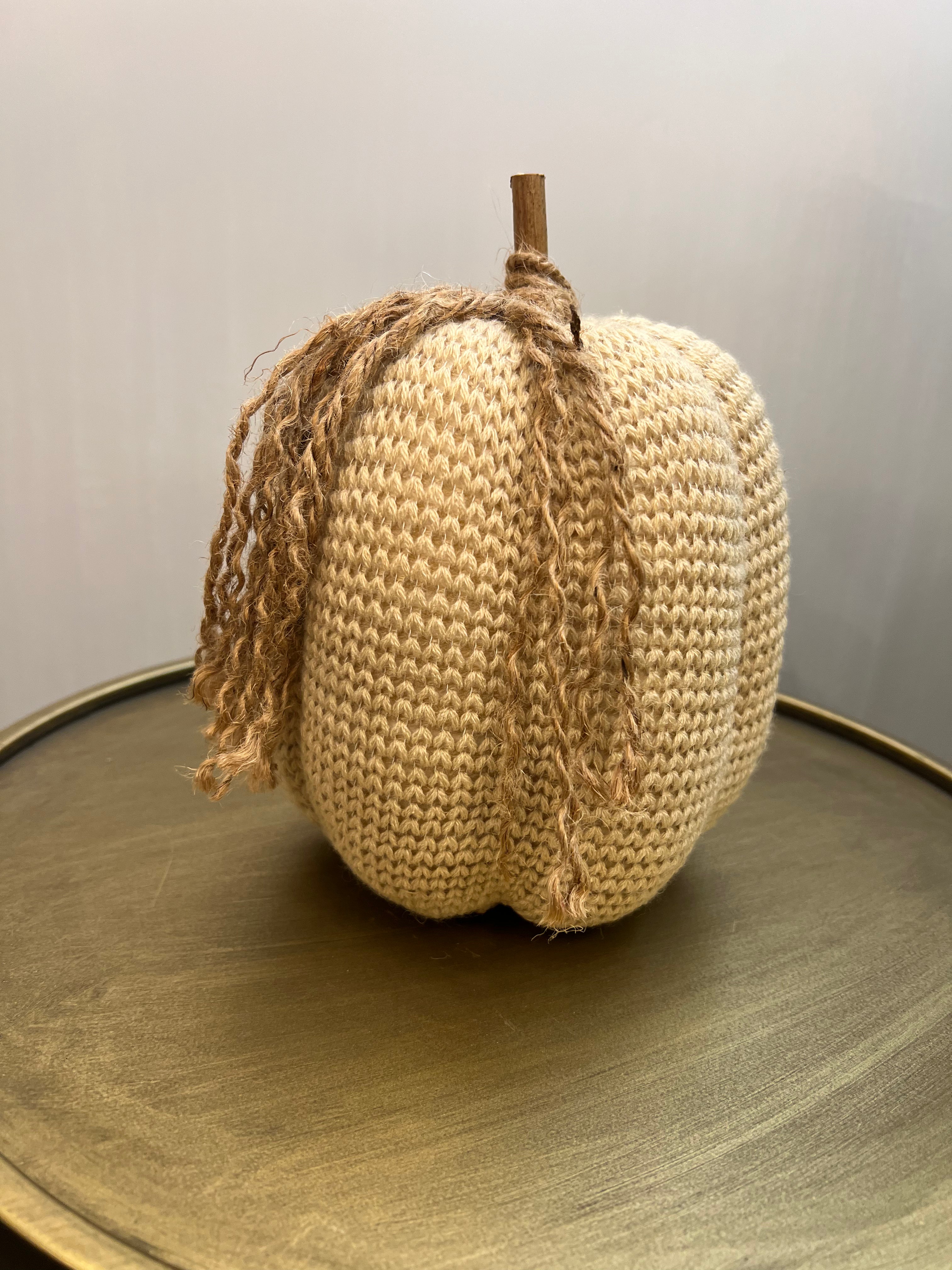 Cream Knitted Tall Pumpkin