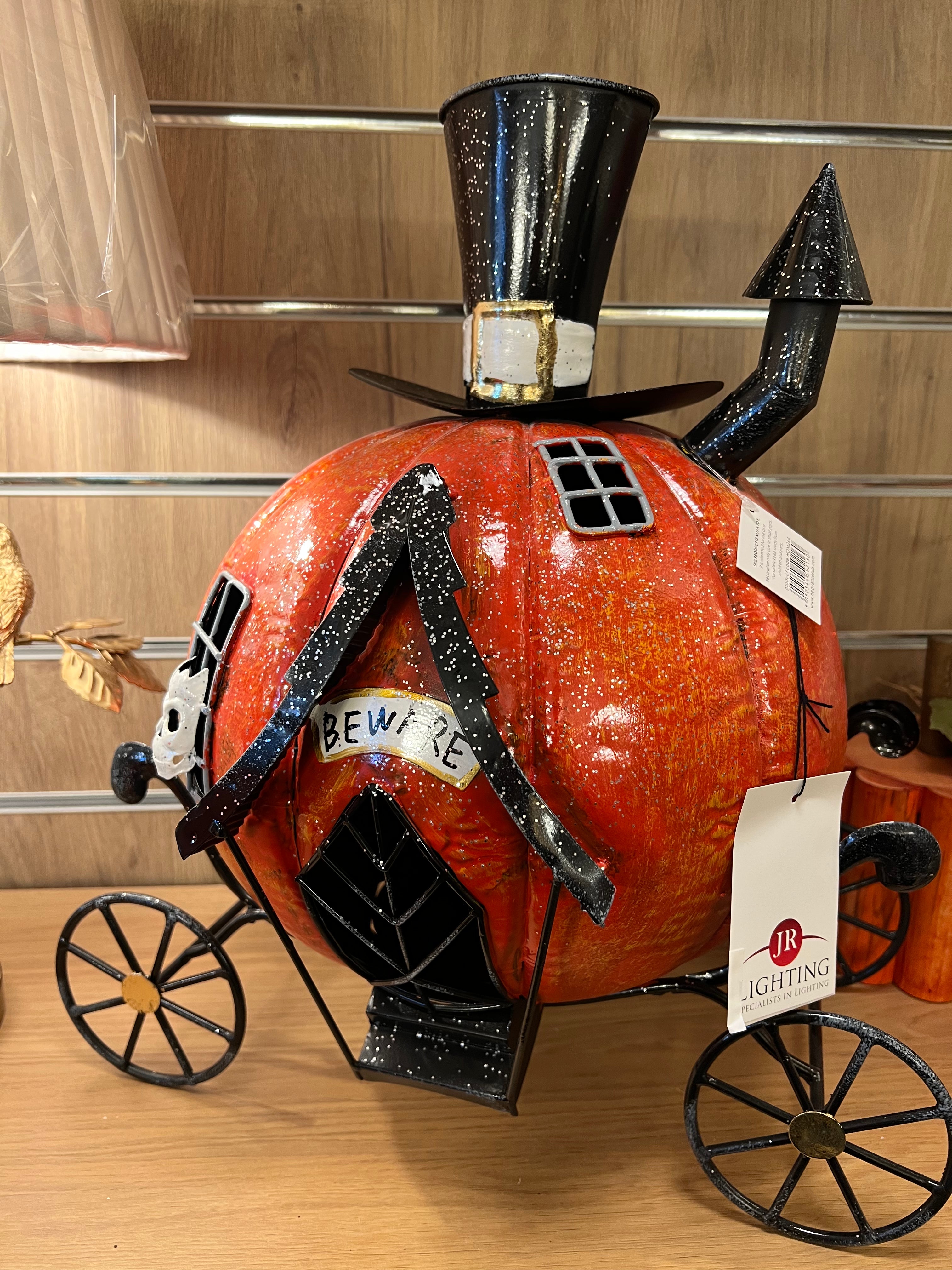 Light Up Metal Pumpkin Carriage