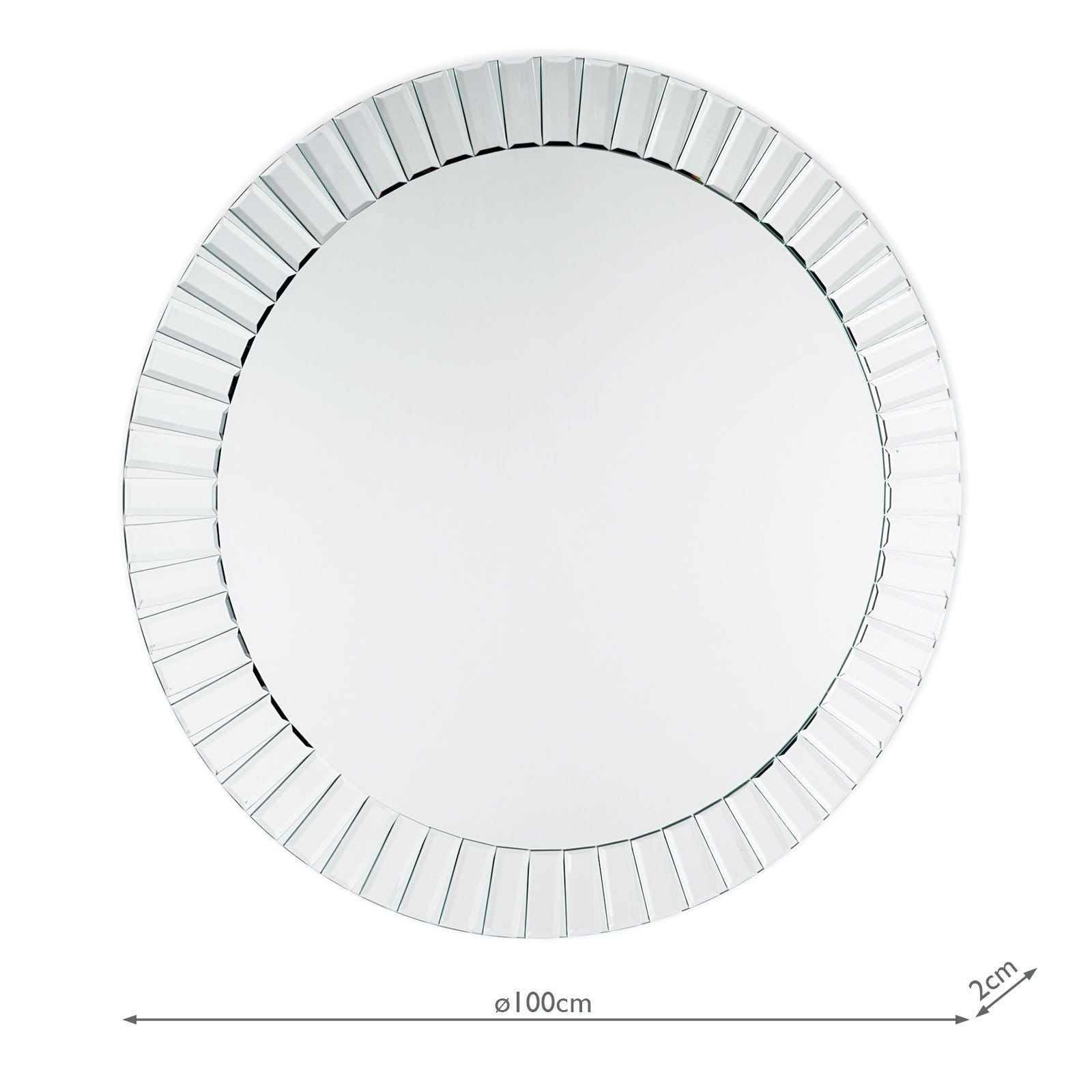 Capri Large Round Bevelled Mirror 100cm