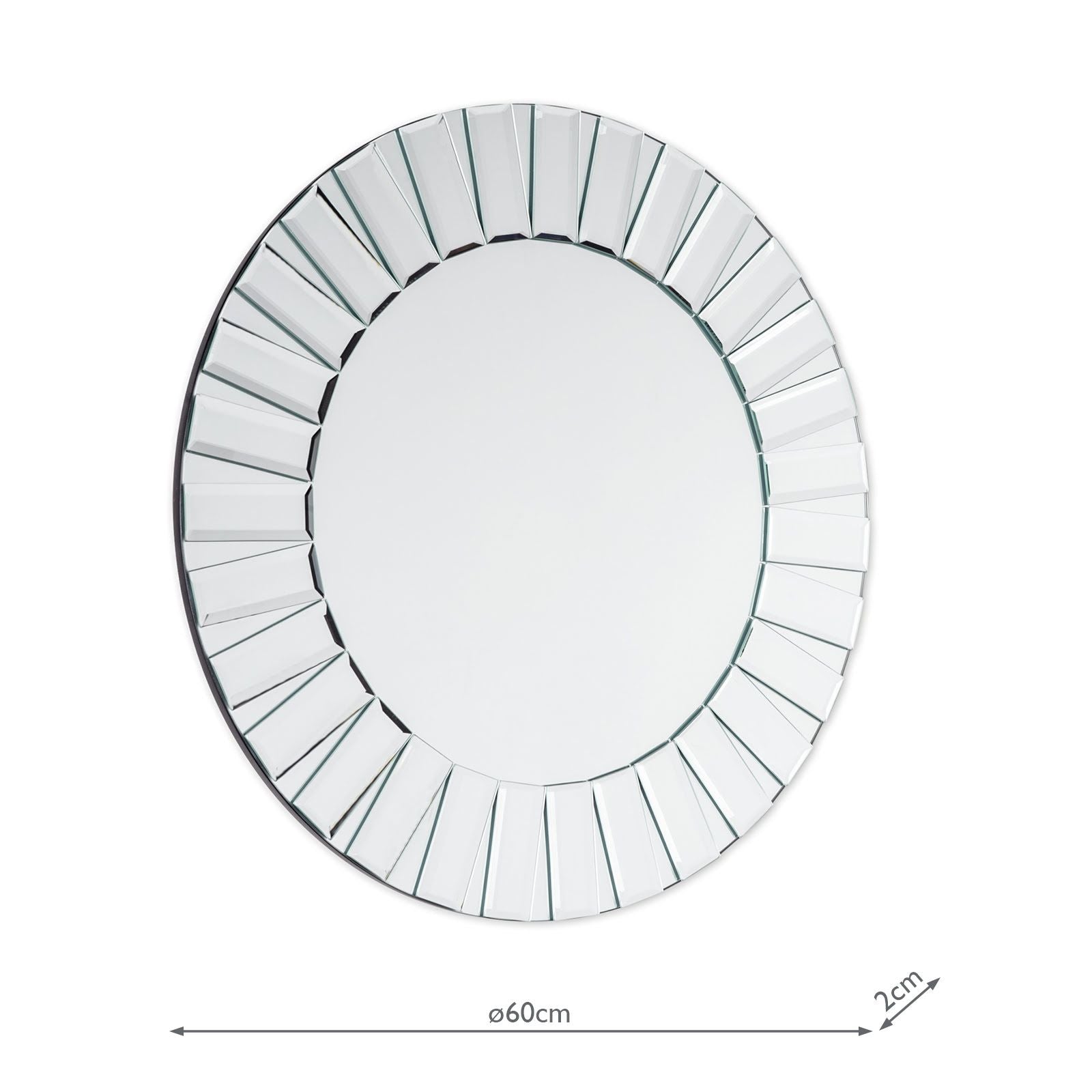 Capri Small Round Bevelled Mirror 60cm