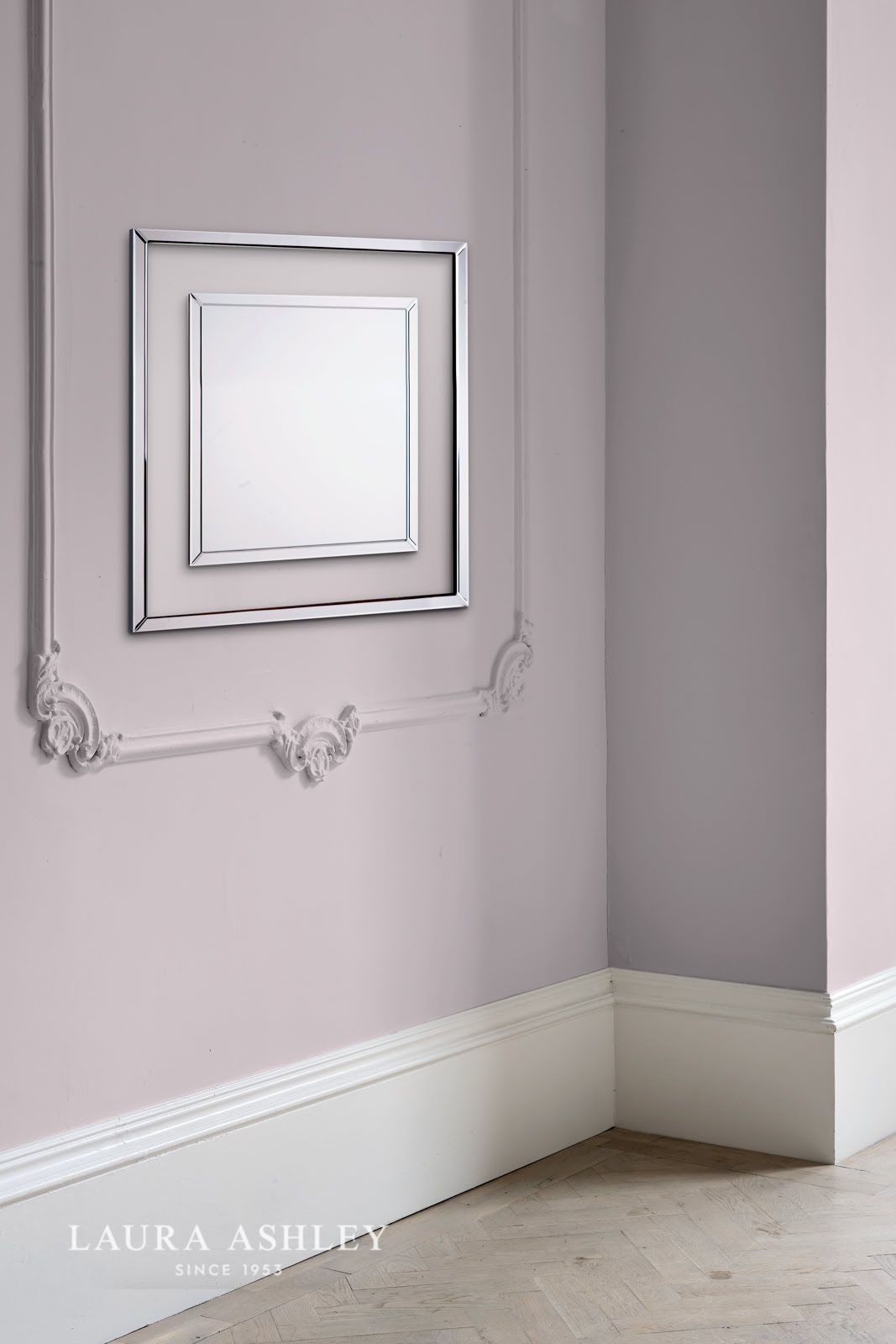 Laura Ashley Evie Square Mirror Clear Frame 90cm