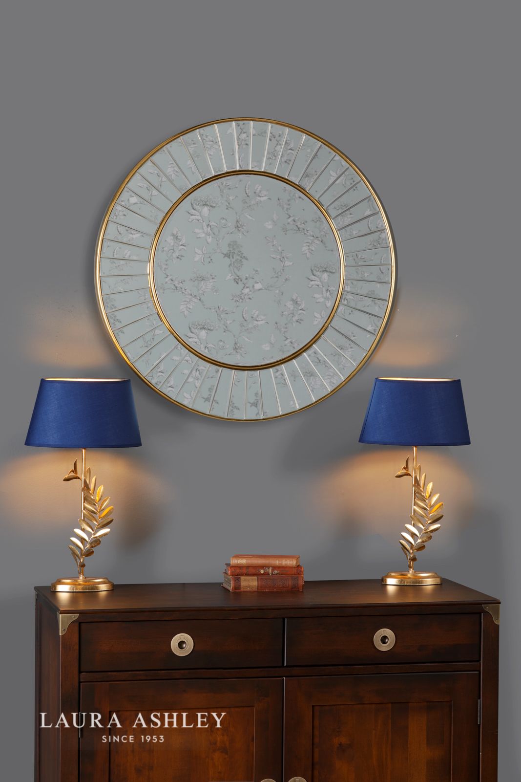 Clemence Medium Round Mirror in Gold Leaf 80cm