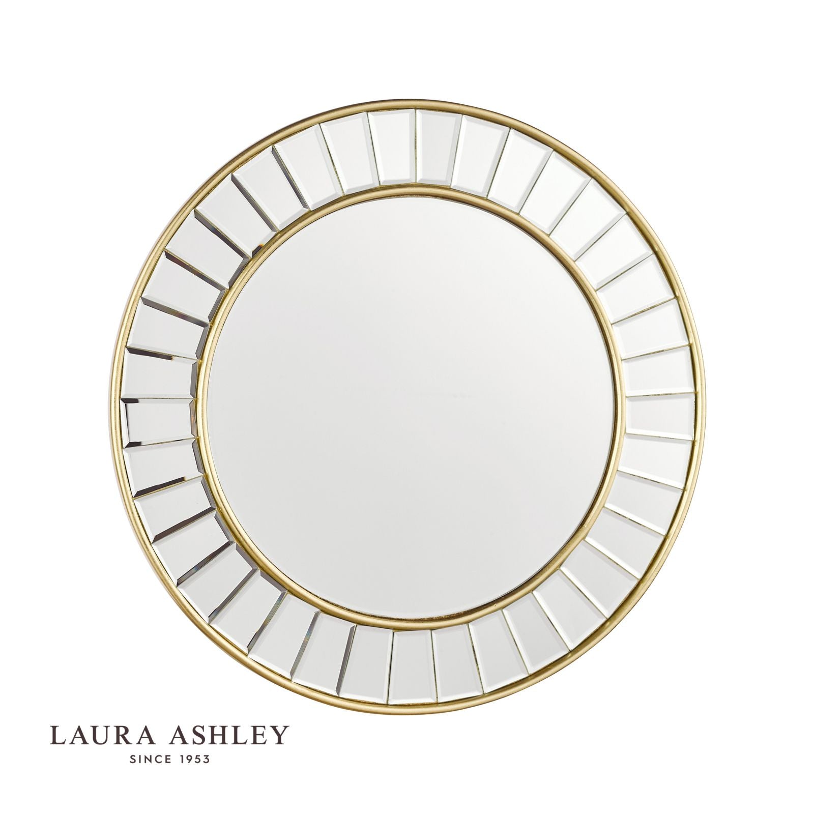 Clemence Small Round Mirror in Gold Leaf 50cm