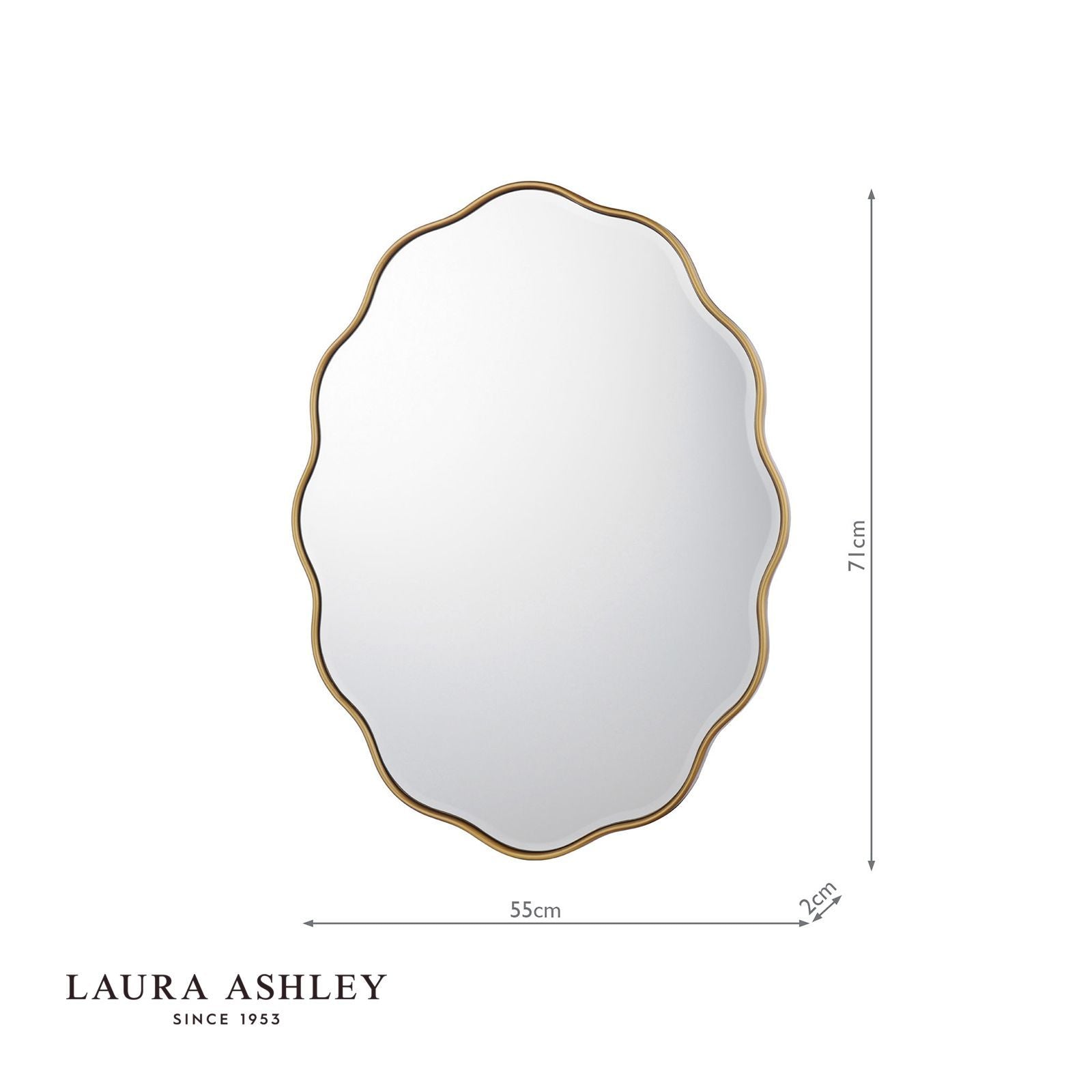 Laura Ashley Medora Mirror Matt Gold 71 x 55cm