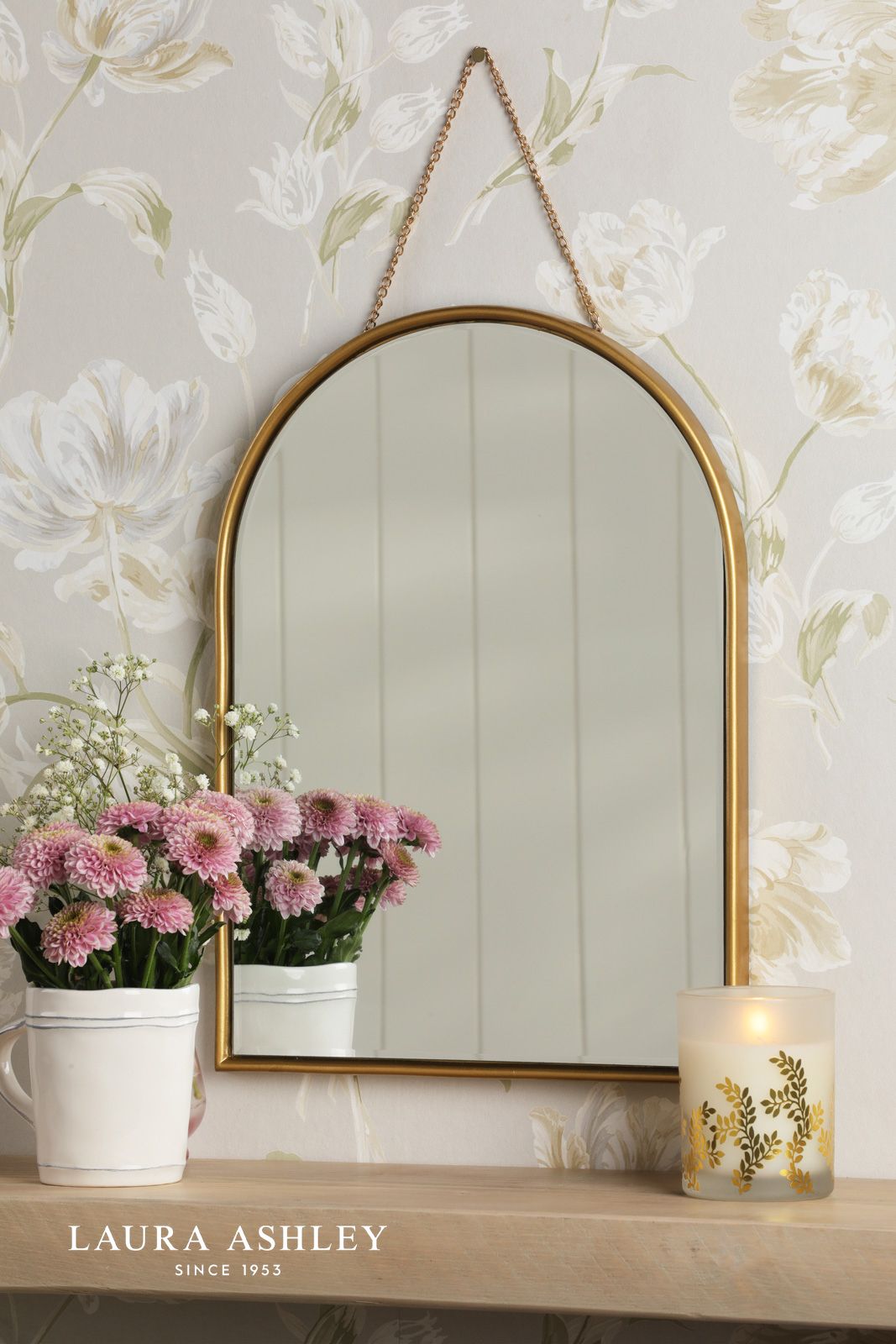 Laura Ashley Roughton Polished Brass Mirror 40 x 29cm