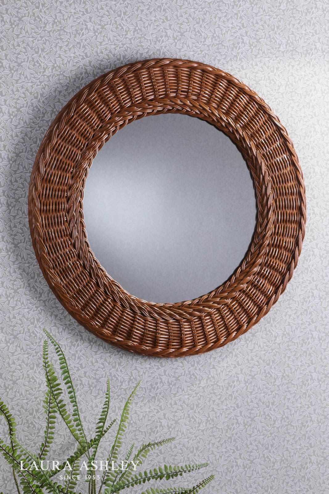 Laura Ashley Cait Natural Walnut 60cm Mirror