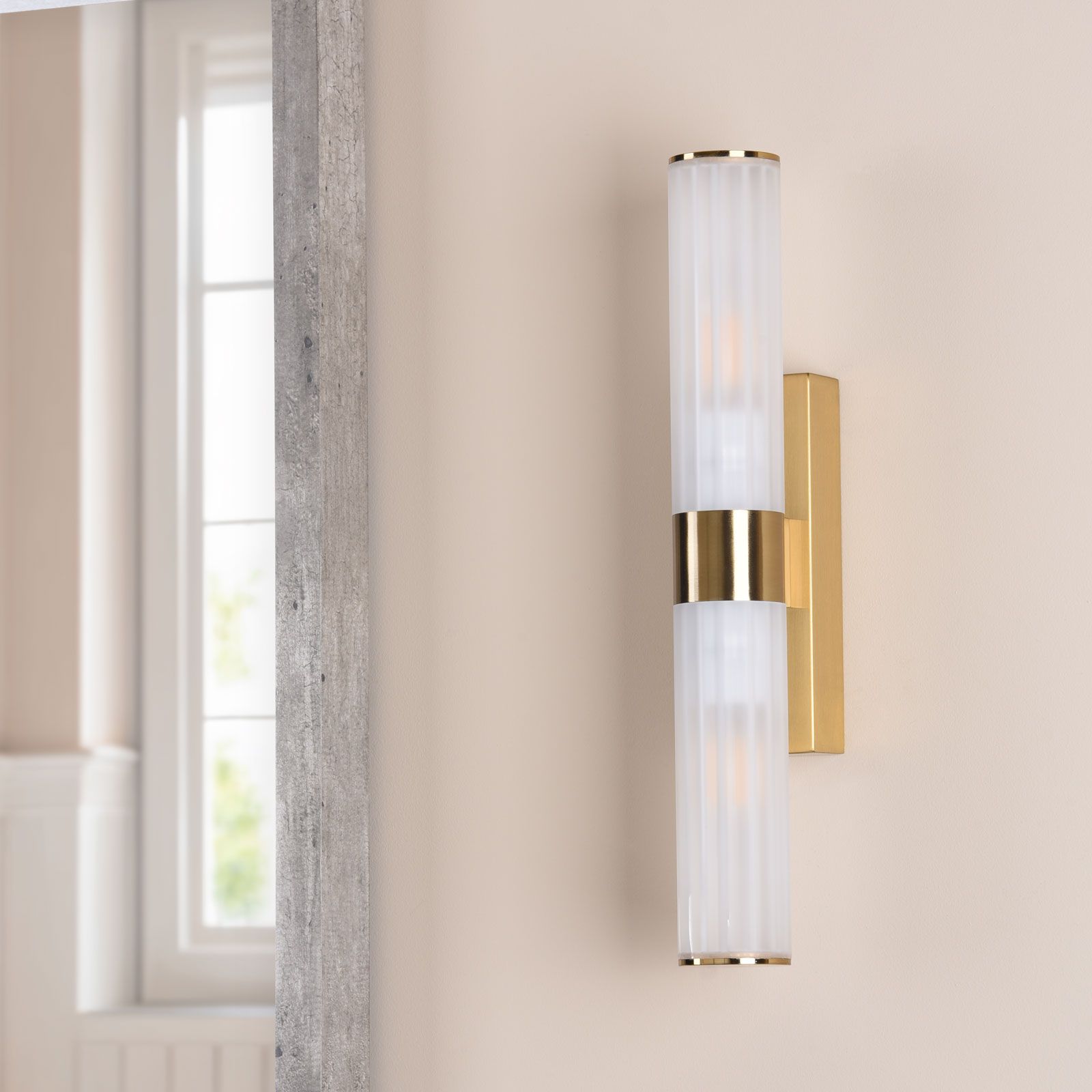 Lars Brushed Gold Up & Down Bathroom Wall Light