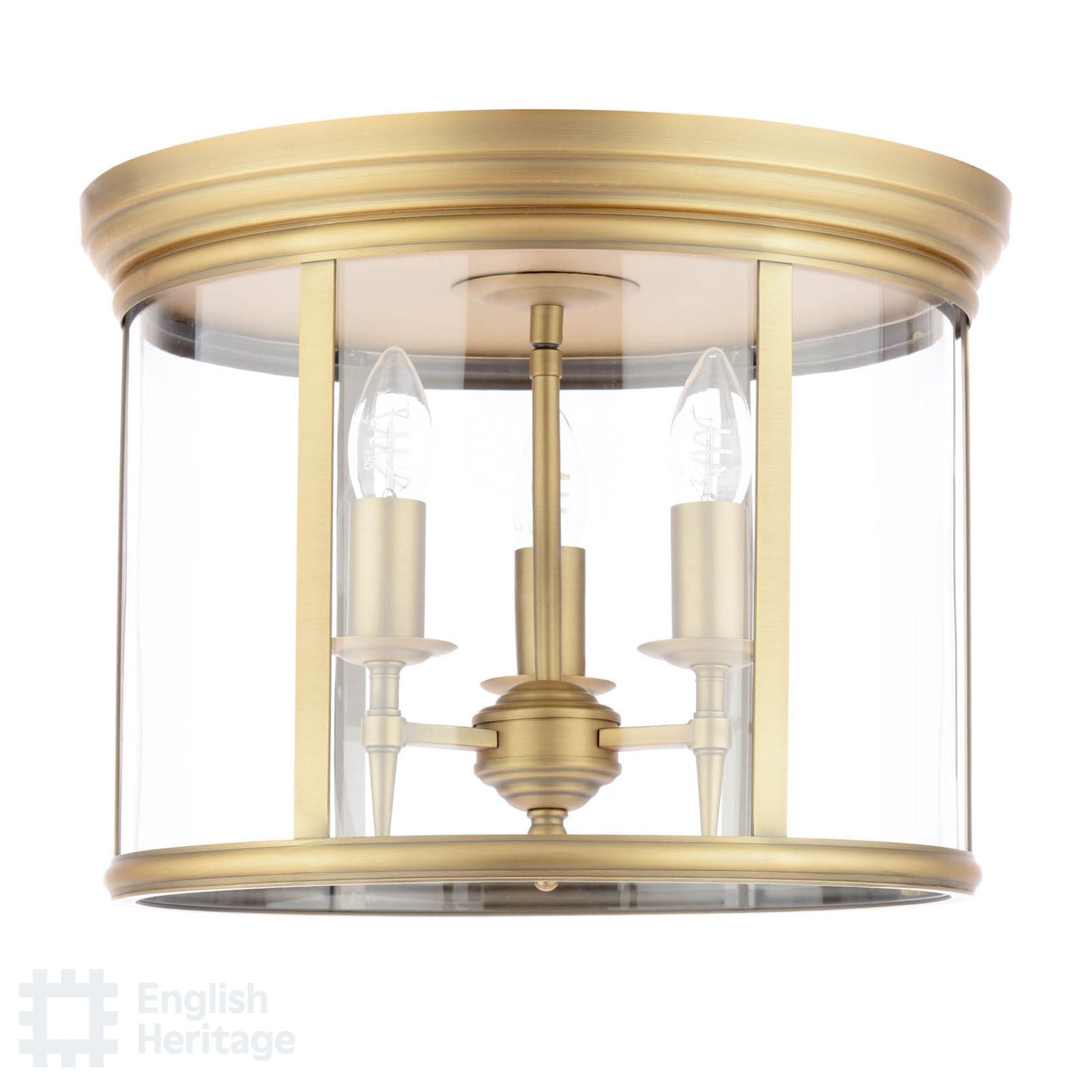Marble Hill 3 Light Aged Brass Flush Fitting