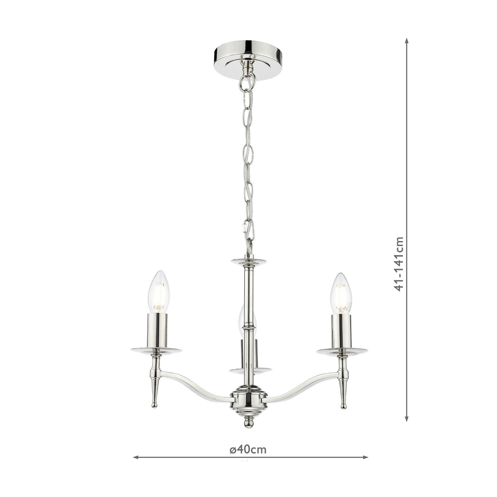 Marble Hill Polished Nickel 3 Light Pendant