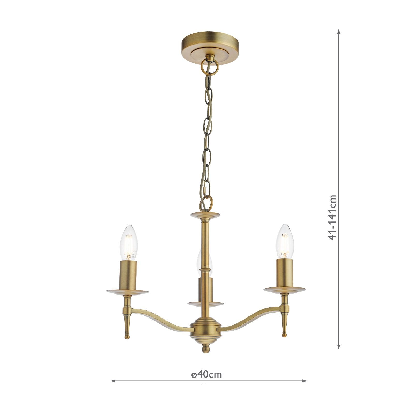 Marble Hill Aged Brass 3 Light Pendant