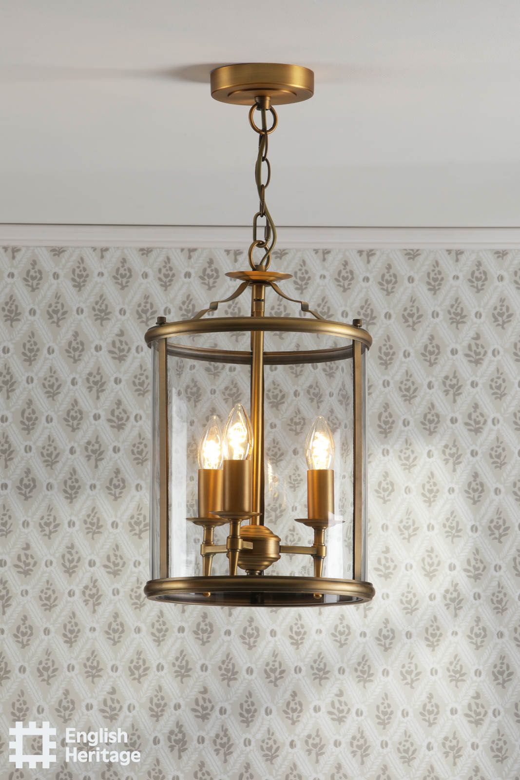 Marble Hill Aged Brass & Glass Pendant