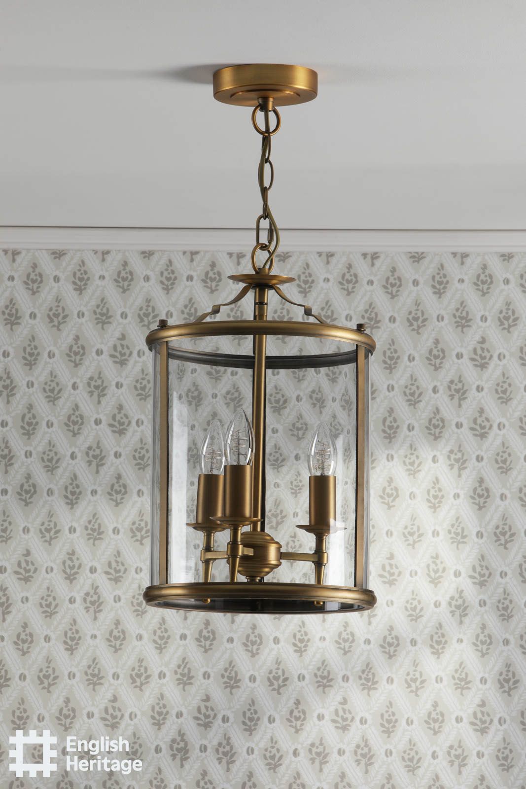 Marble Hill Aged Brass & Glass Pendant