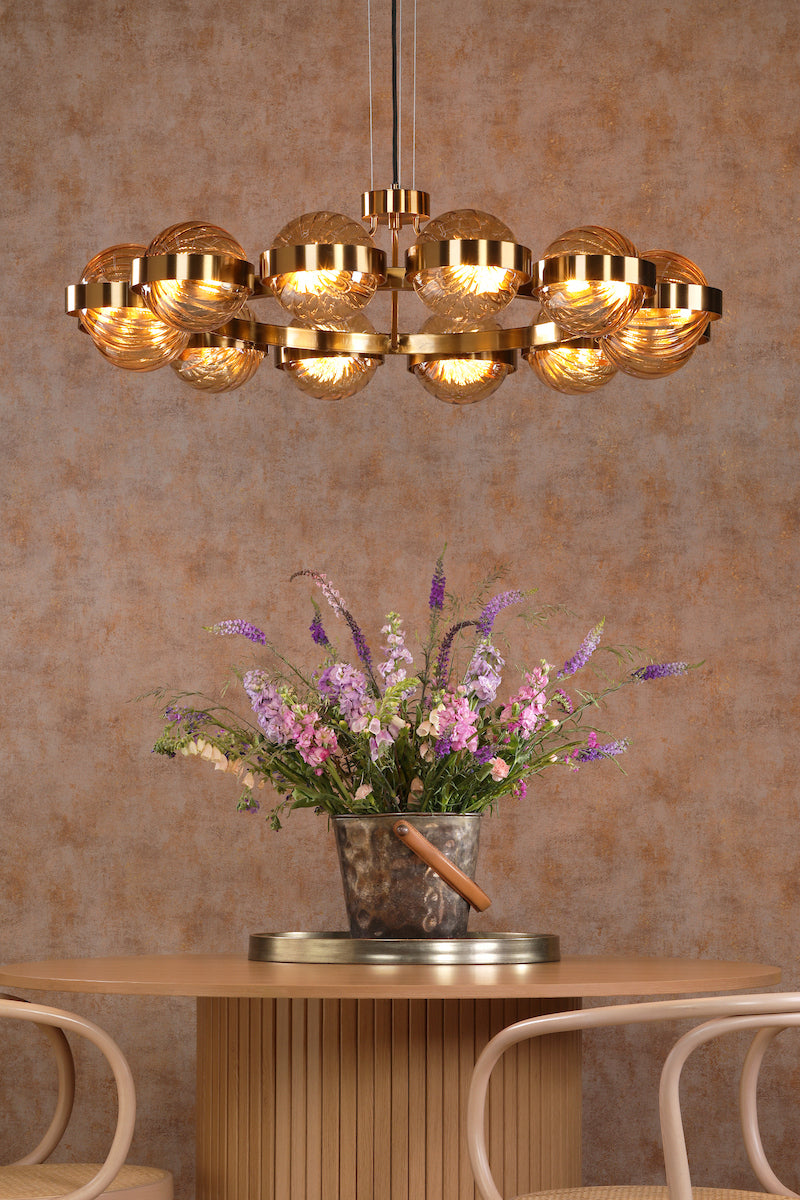 Ophira Antique Gold 12 Light Ceiling Pendant