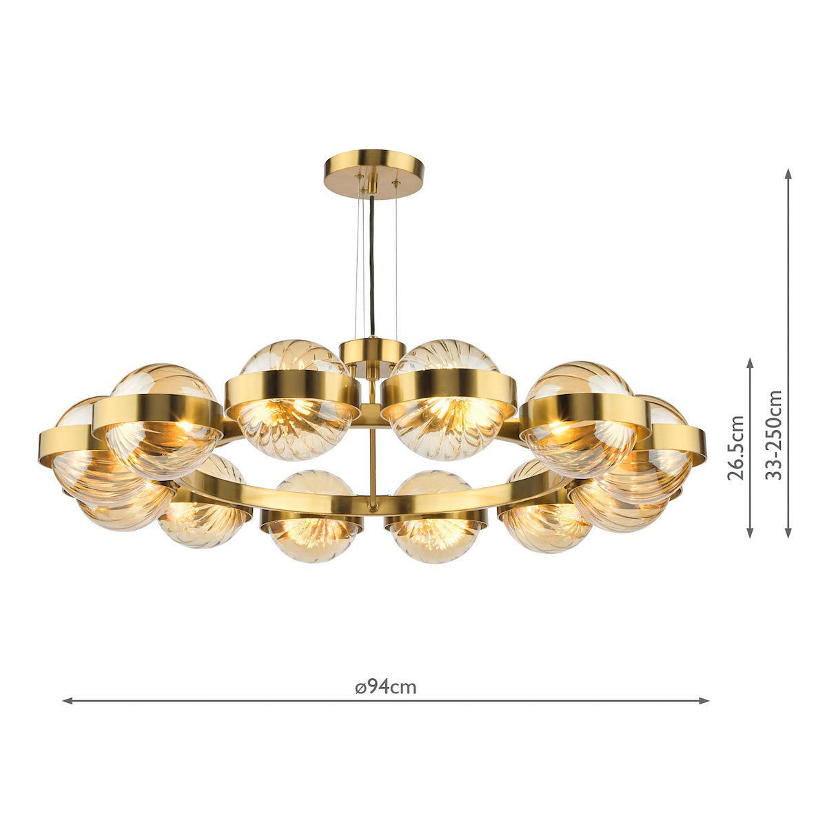 Ophira Antique Gold 12 Light Ceiling Pendant