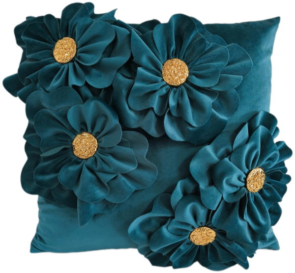 Paul Moneypenny Teal Blooming Wonderful Cushion
