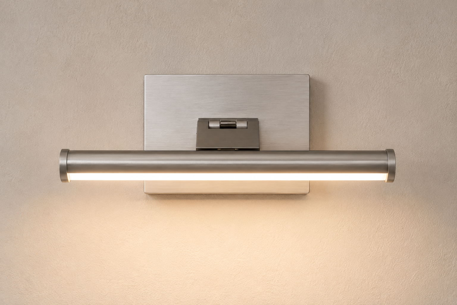 Small Battery Operated LED Picture Light in Brushed Silver