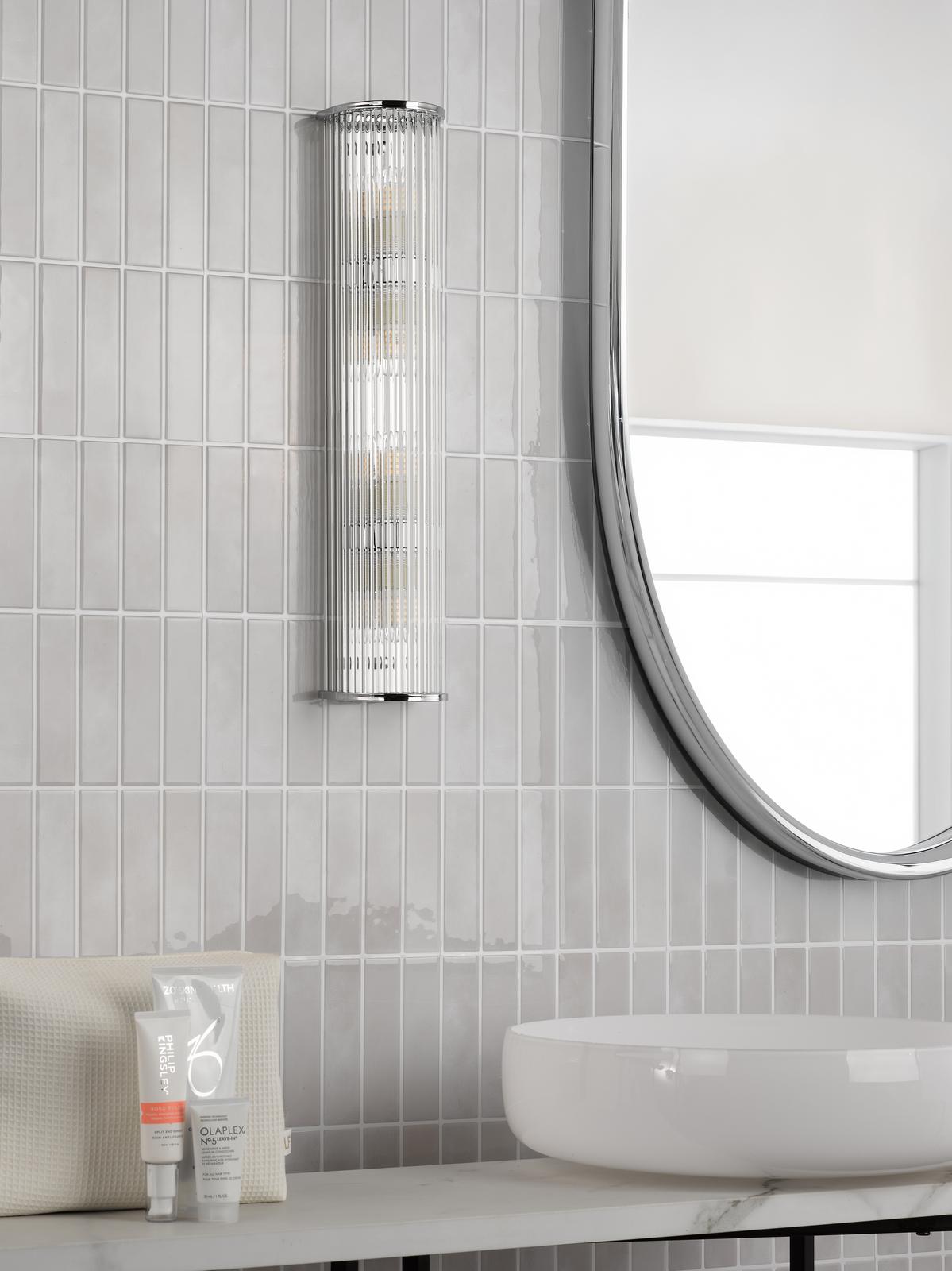 Tobiah 4 Light Bathroom Wall Light Polished Chrome and Glass IP44