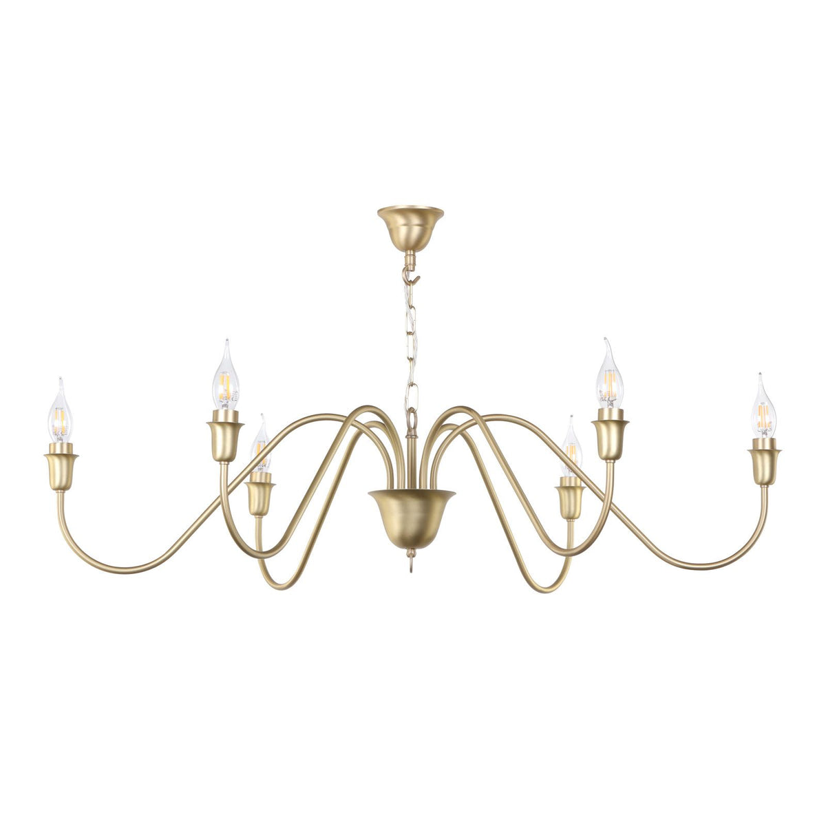 Uppsala 6 Light Brushed Brass Ceiling Pendant Fitting Only