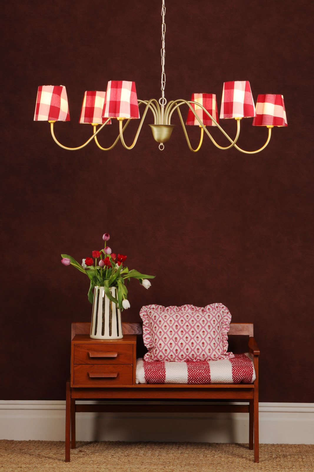 Uppsala 6 Light Brushed Brass Ceiling Pendant Fitting Only