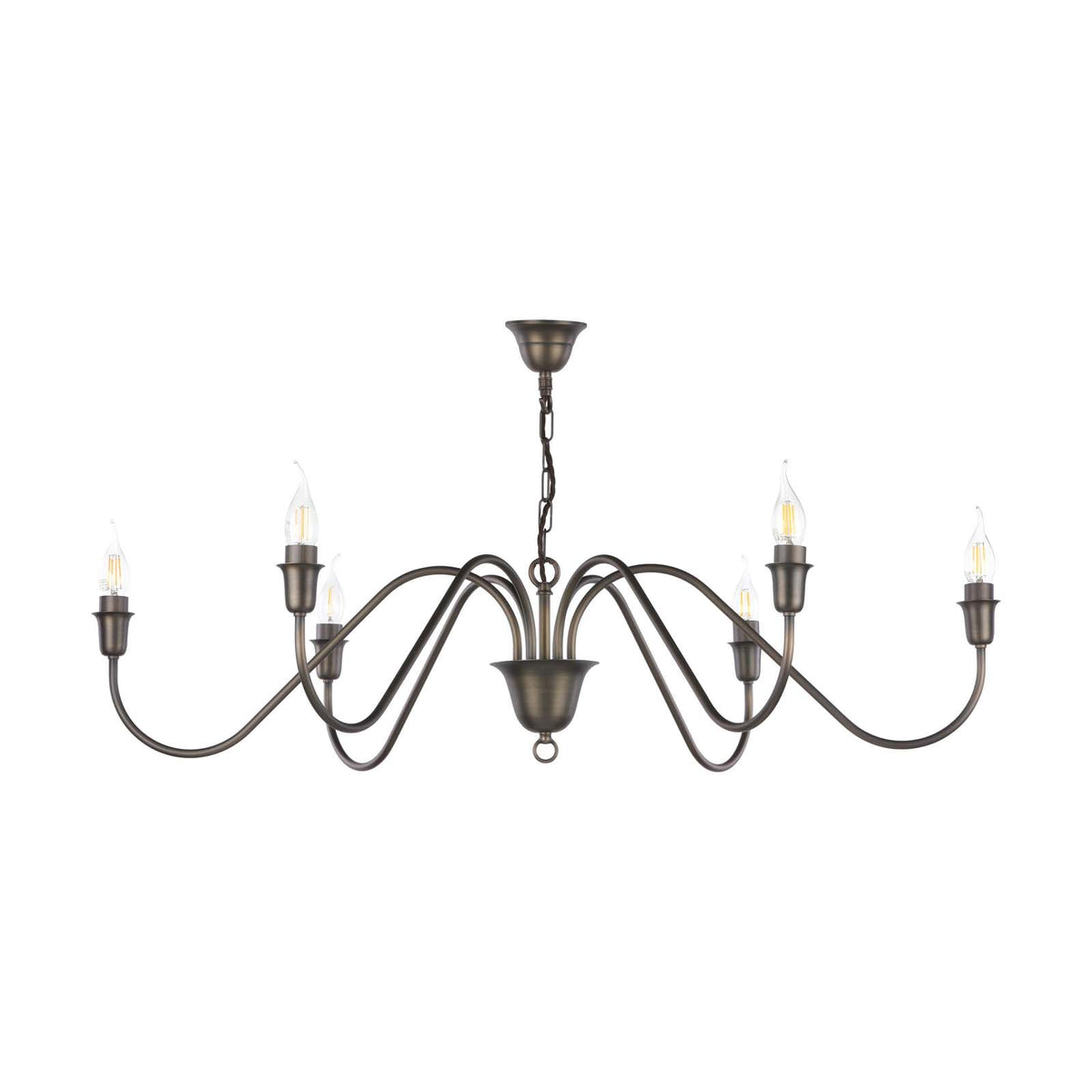 Uppsala 6 Light Antique Brass Ceiling Pendant Fitting Only