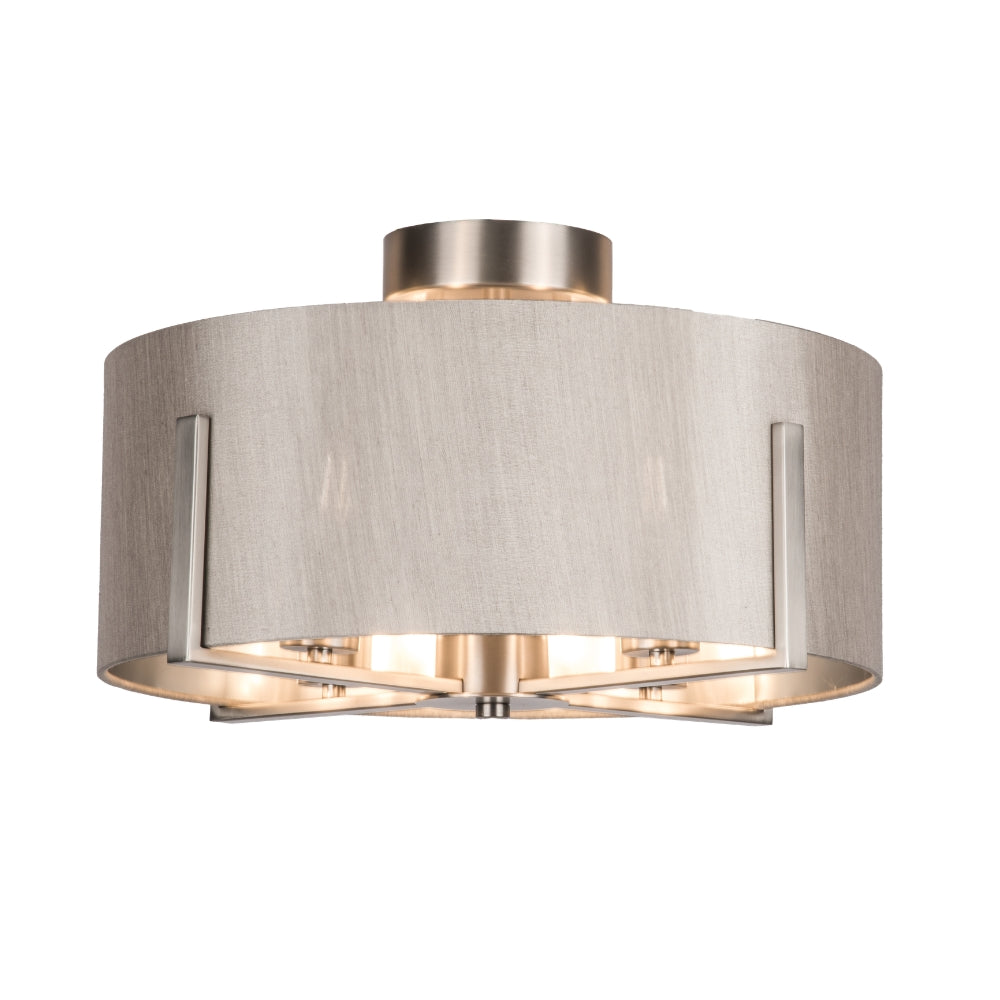 Hadden 4 Light Satin Chrome Semi Flush Fitting