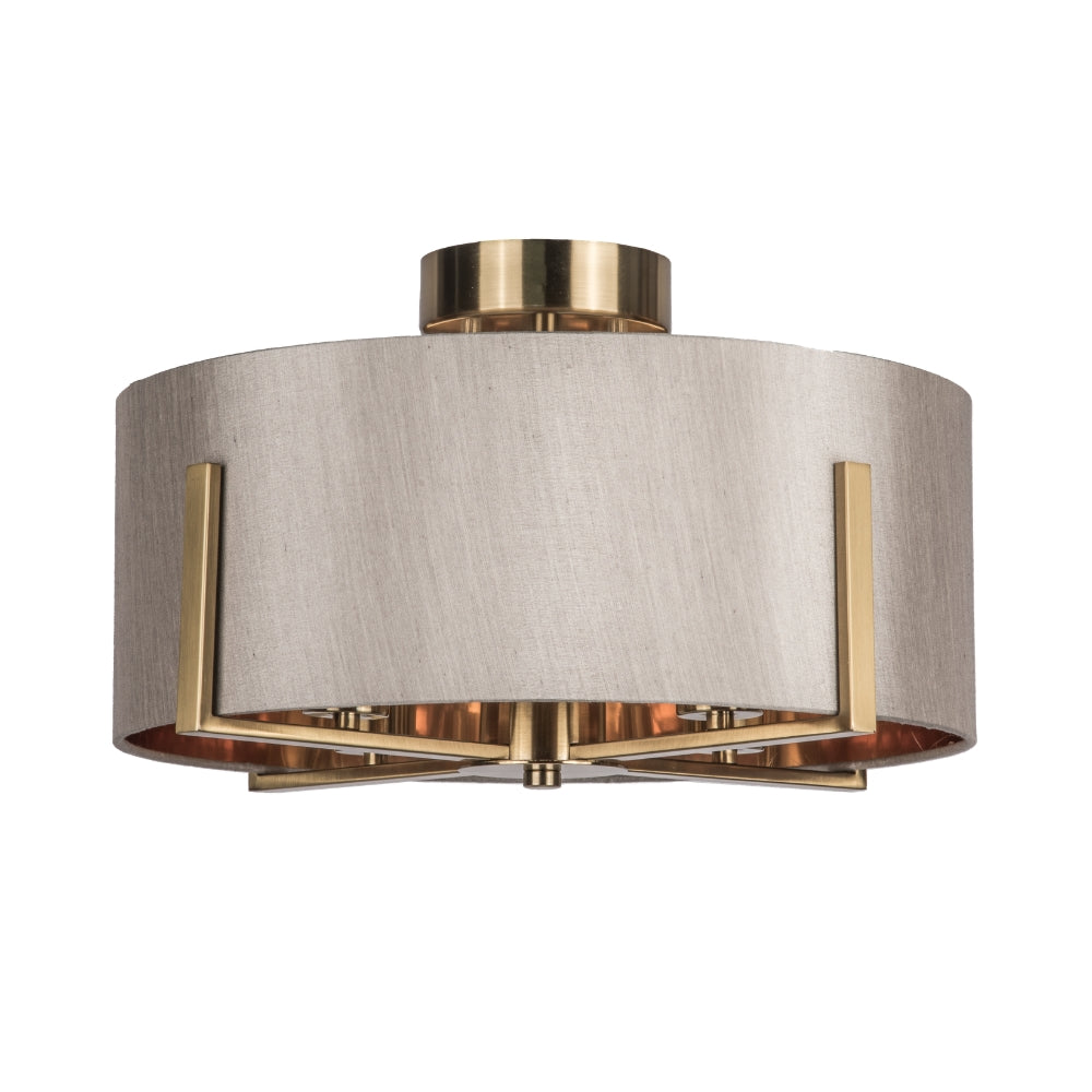 Hadden 4 Light Satin Brass Semi Flush Fitting