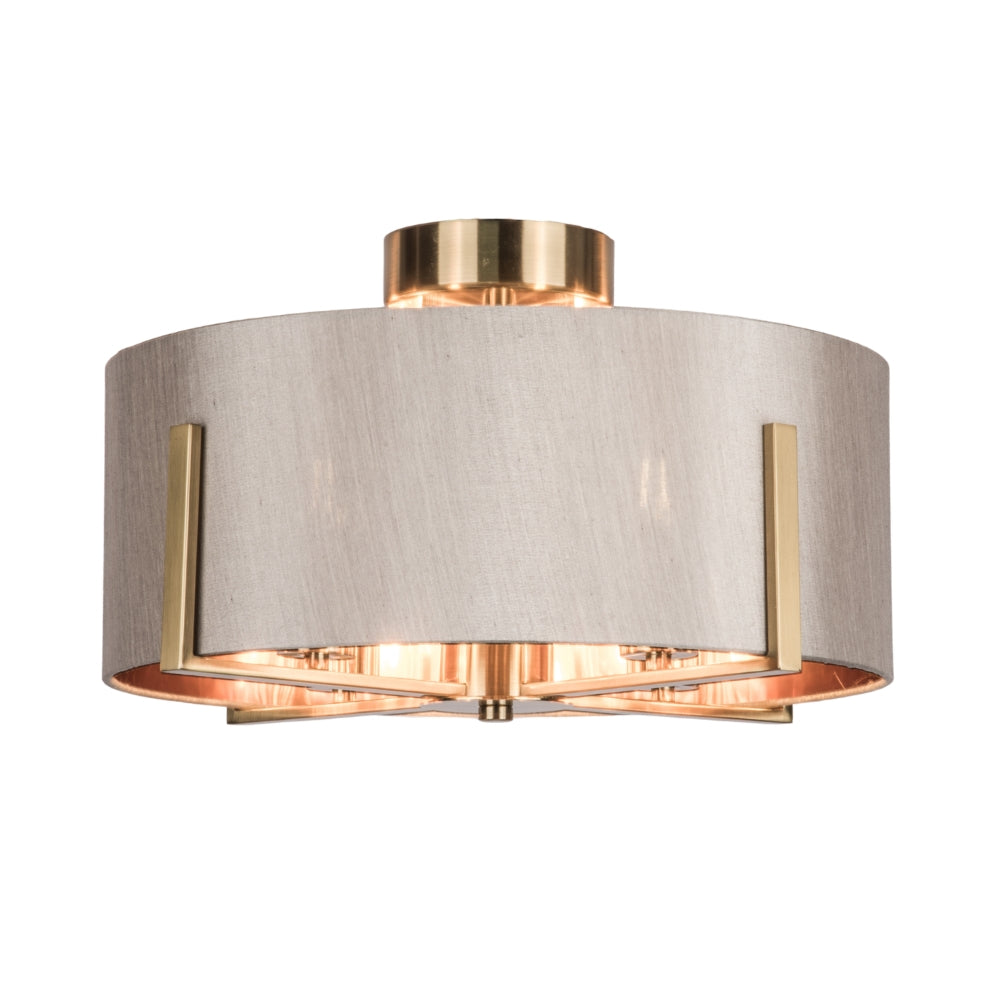 Hadden 4 Light Satin Brass Semi Flush Fitting