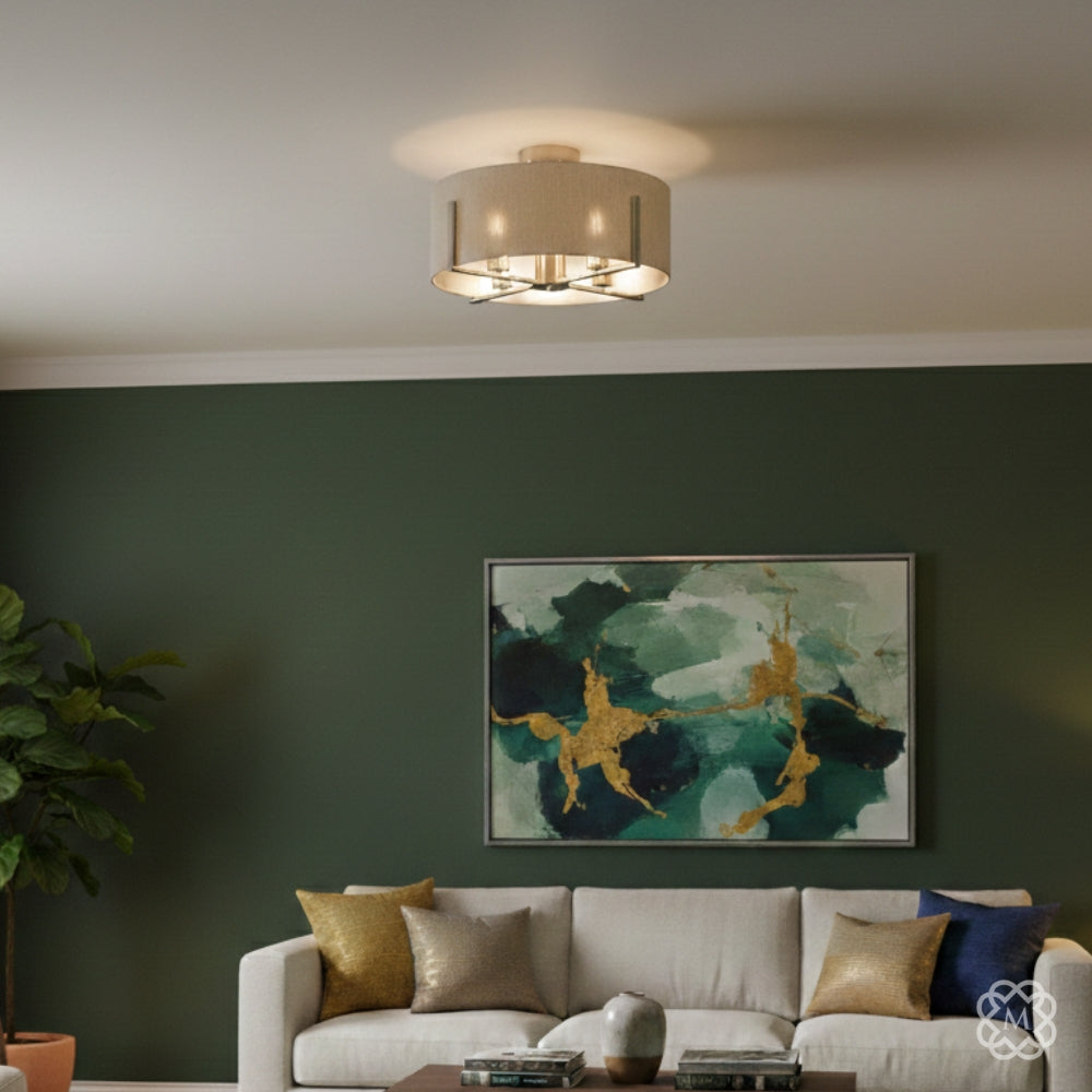 Hadden 4 Light Satin Chrome Semi Flush Fitting