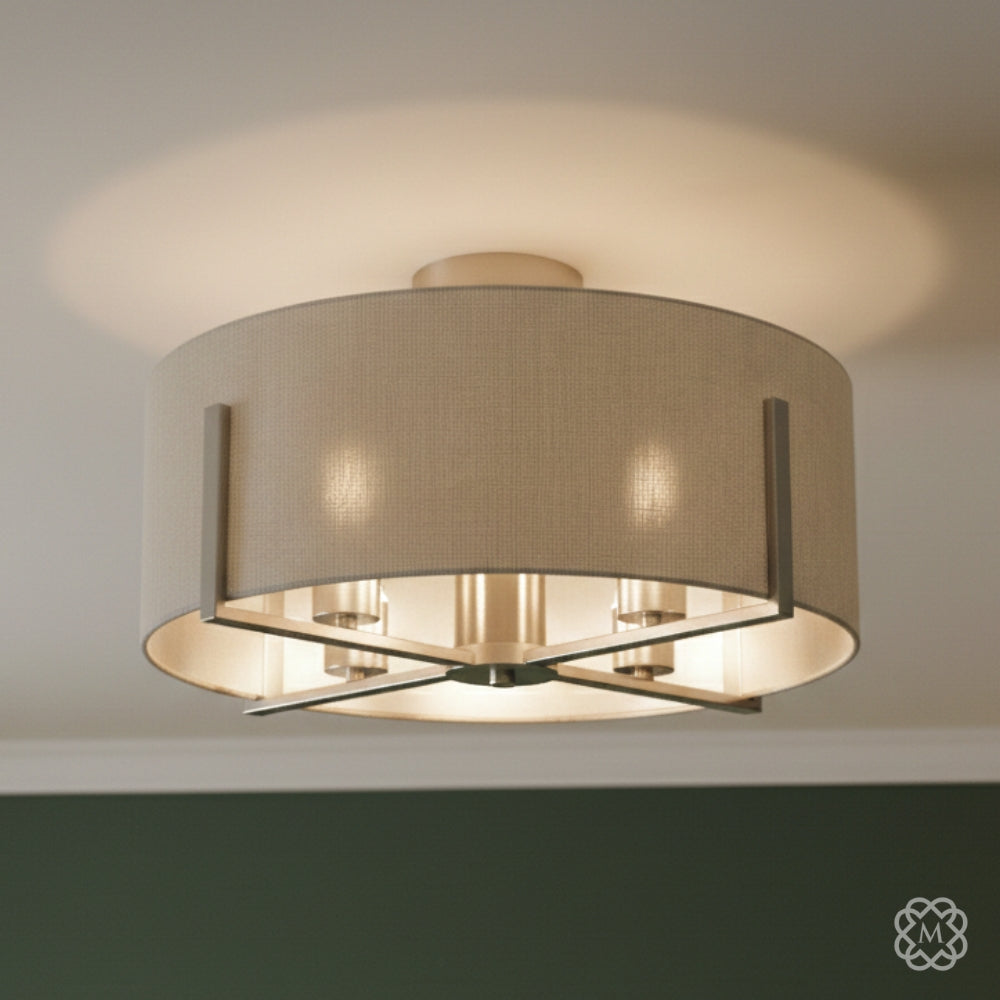 Hadden 4 Light Satin Chrome Semi Flush Fitting