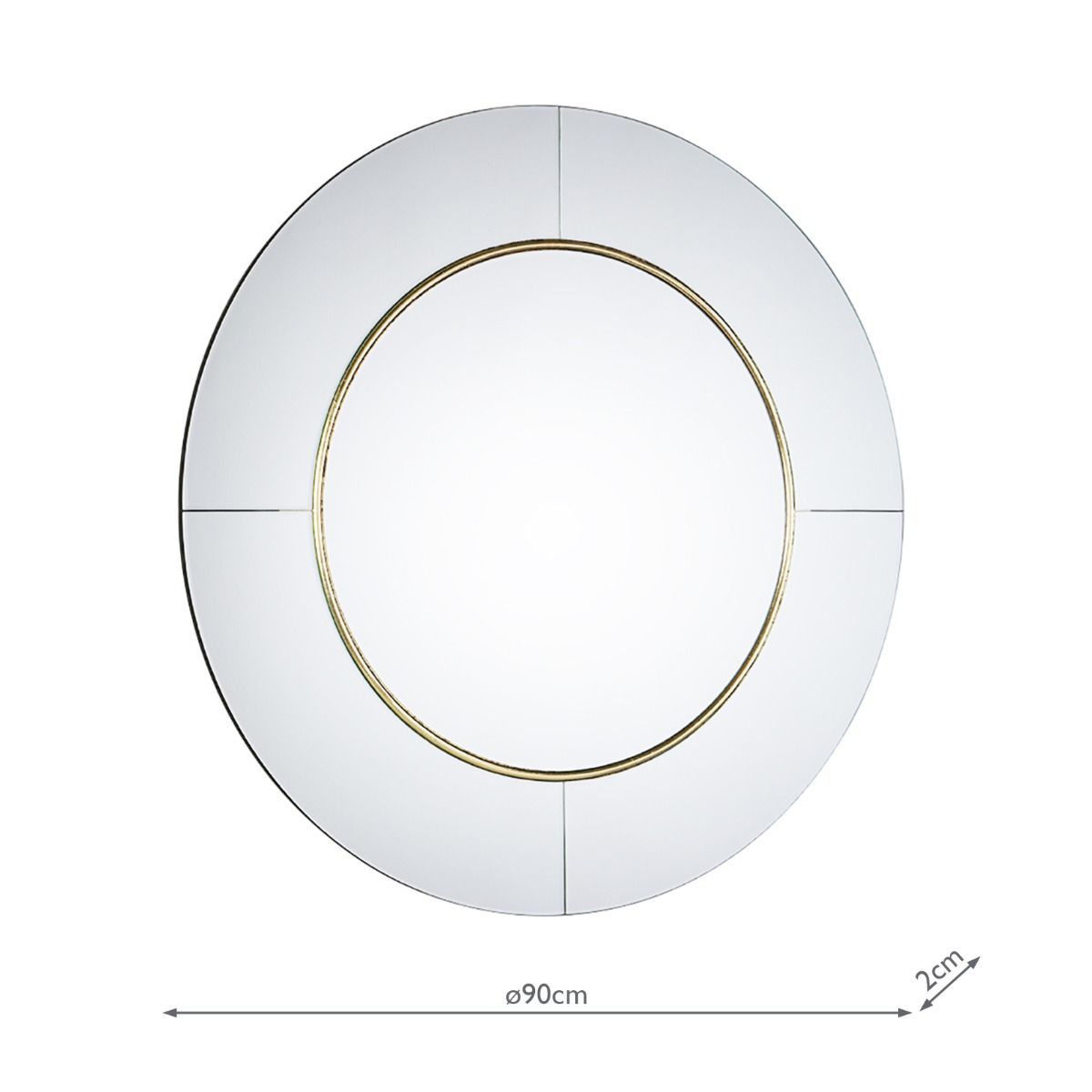 Laura Ashley Maya Gold Detailed Mirror 90cm