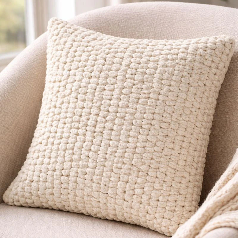 Malini Large Tuffra Ivory Cushion