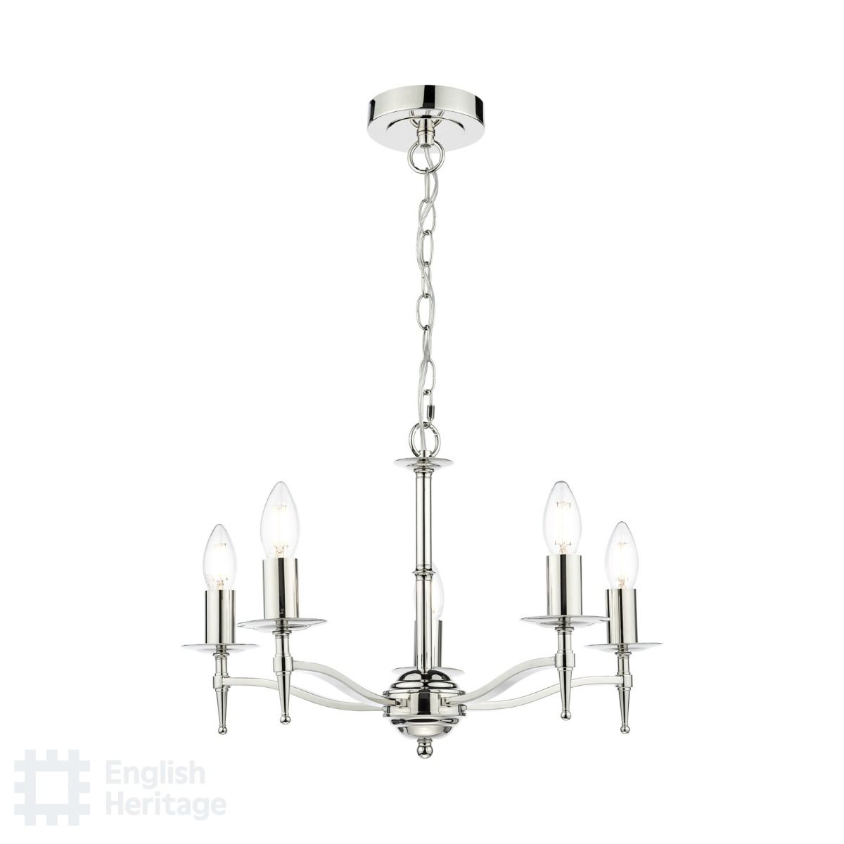 Marble Hill Polished Nickel 5 Light Pendant