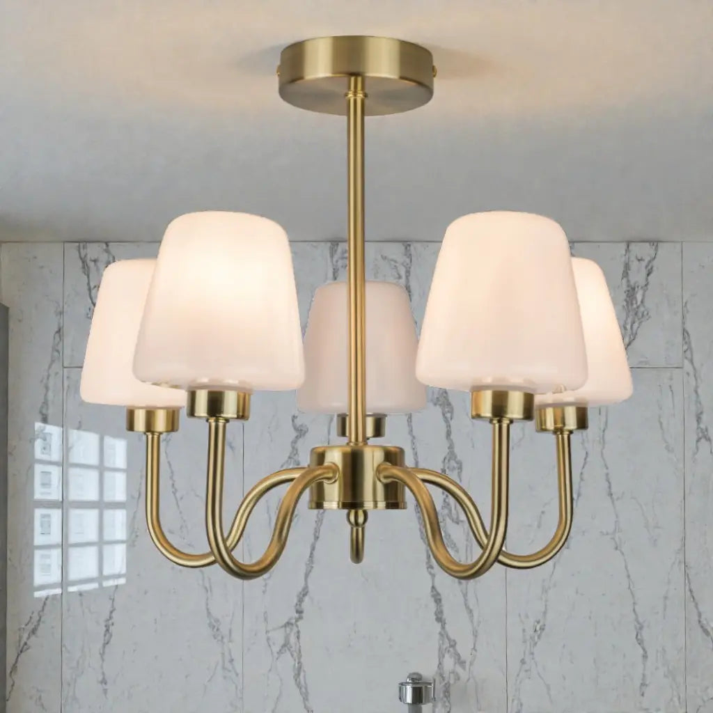 Marina 5 Light in Satin Brass