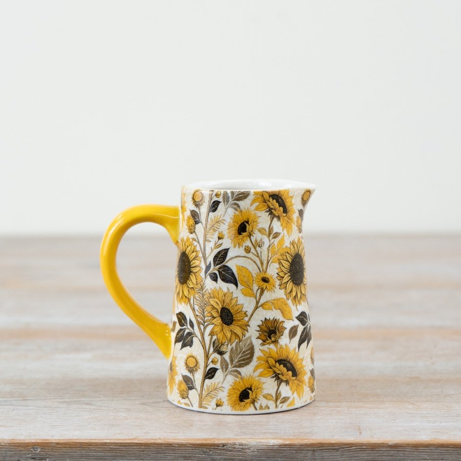 11cm Ceramic Jug Featuring Sunflower Design