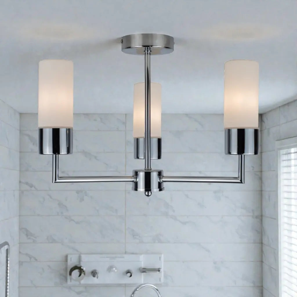 Talia 3 Light in Polished Chrome Semi Flush