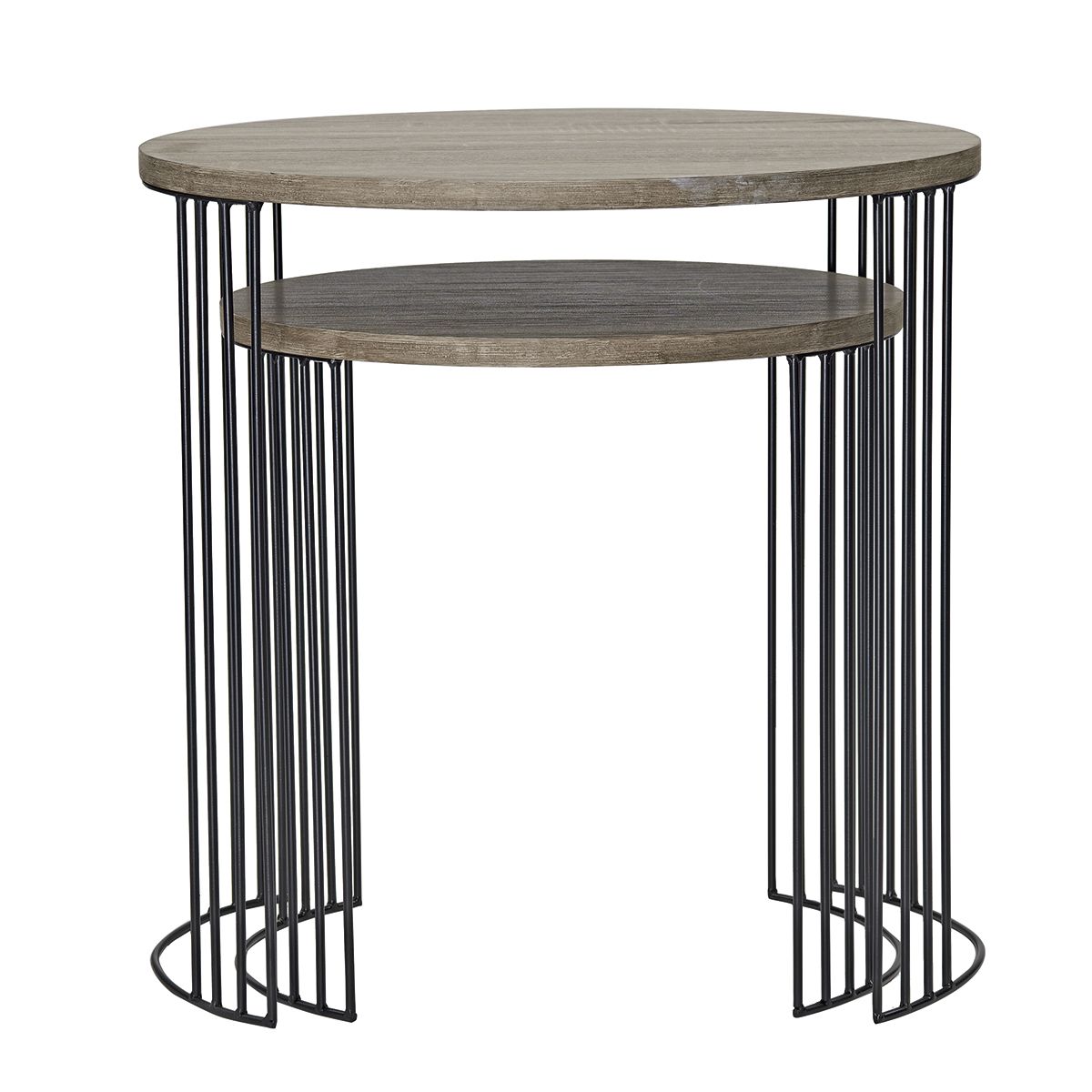 Drum Nest of 2 Oak Tables