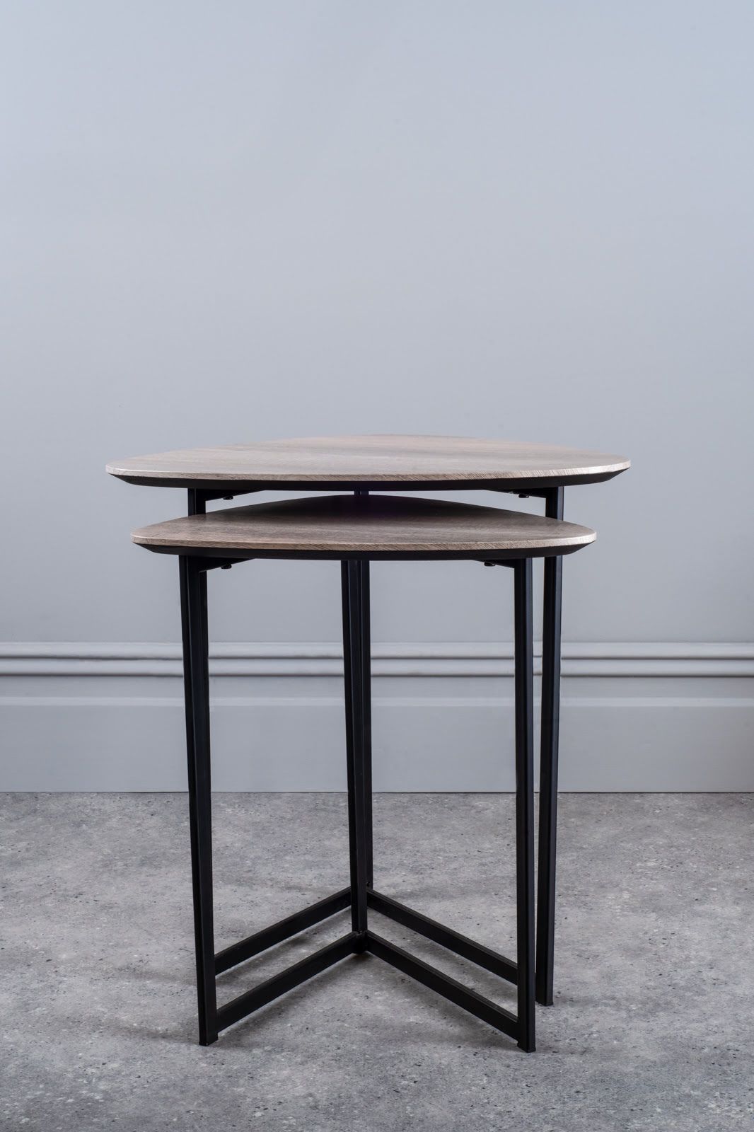 Mibello Nested Side Tables with Oak Effect