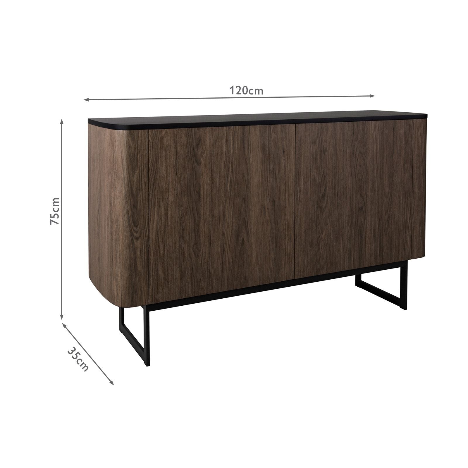 Myron Tall Mocha Veneer and Matt Black Cabinet
