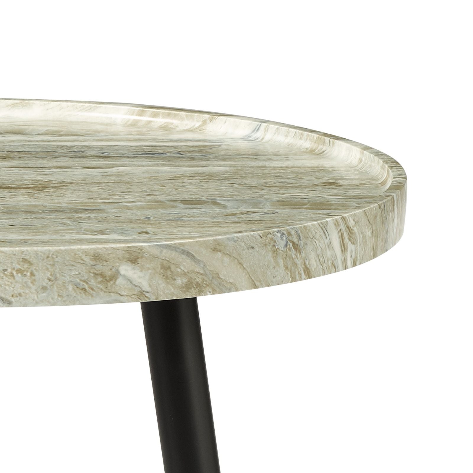 Nusa Brown Stone & Black Side Table